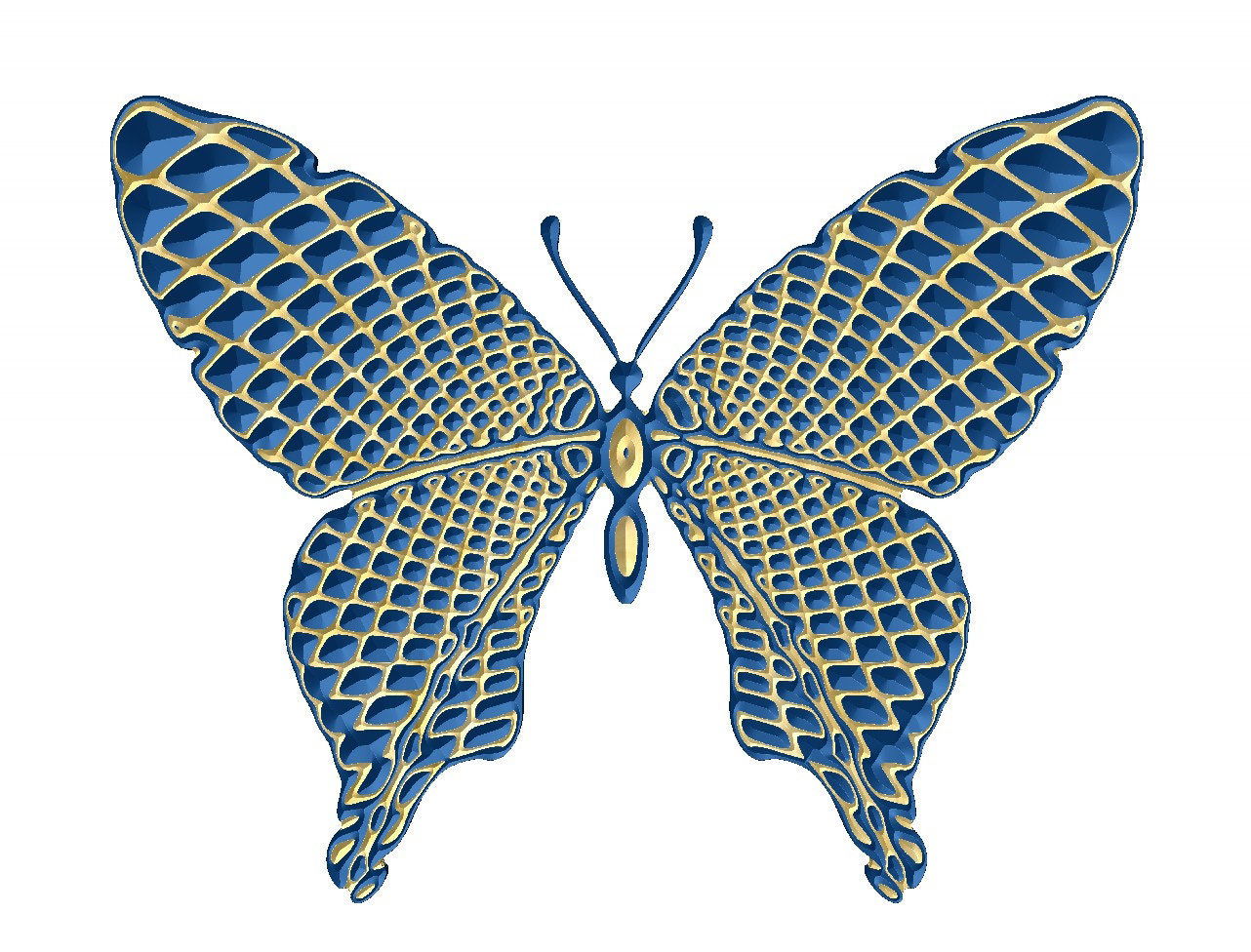 8056 Butterfly vector file for V-bit carving - Bonitum CNC Model Studio