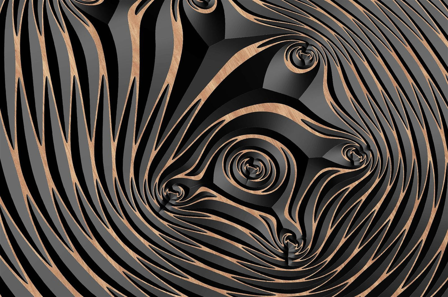 A network of seven bats Vector file for V-carving - Bonitum CNC Model Studio