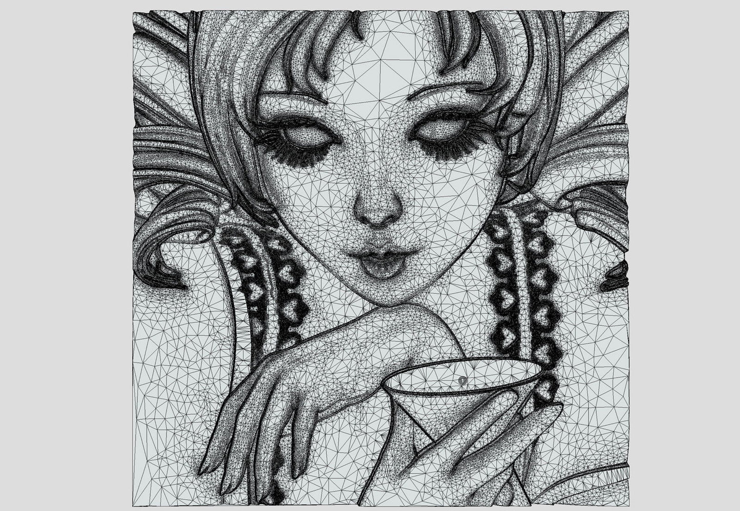 Bas-relief "Catherine Fanart 3" 3D file for CNC - Bonitum CNC Model Studio