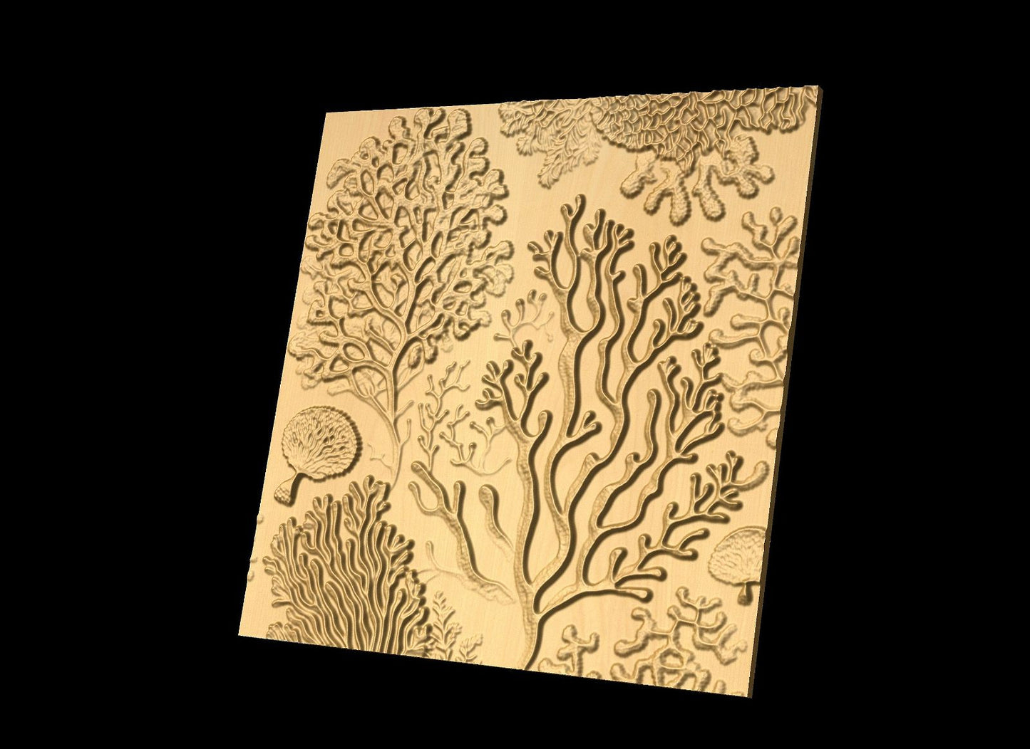 Bas-relief "Corals 4" 3D file for CNC - Bonitum CNC Model Studio