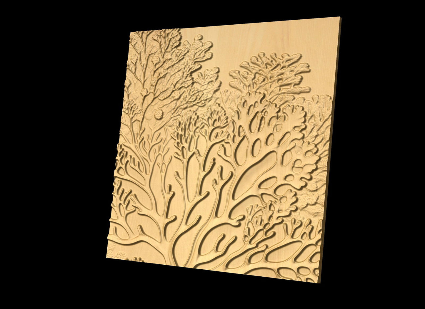 Bas-relief "Corals 8" 3D file for CNC - Bonitum CNC Model Studio