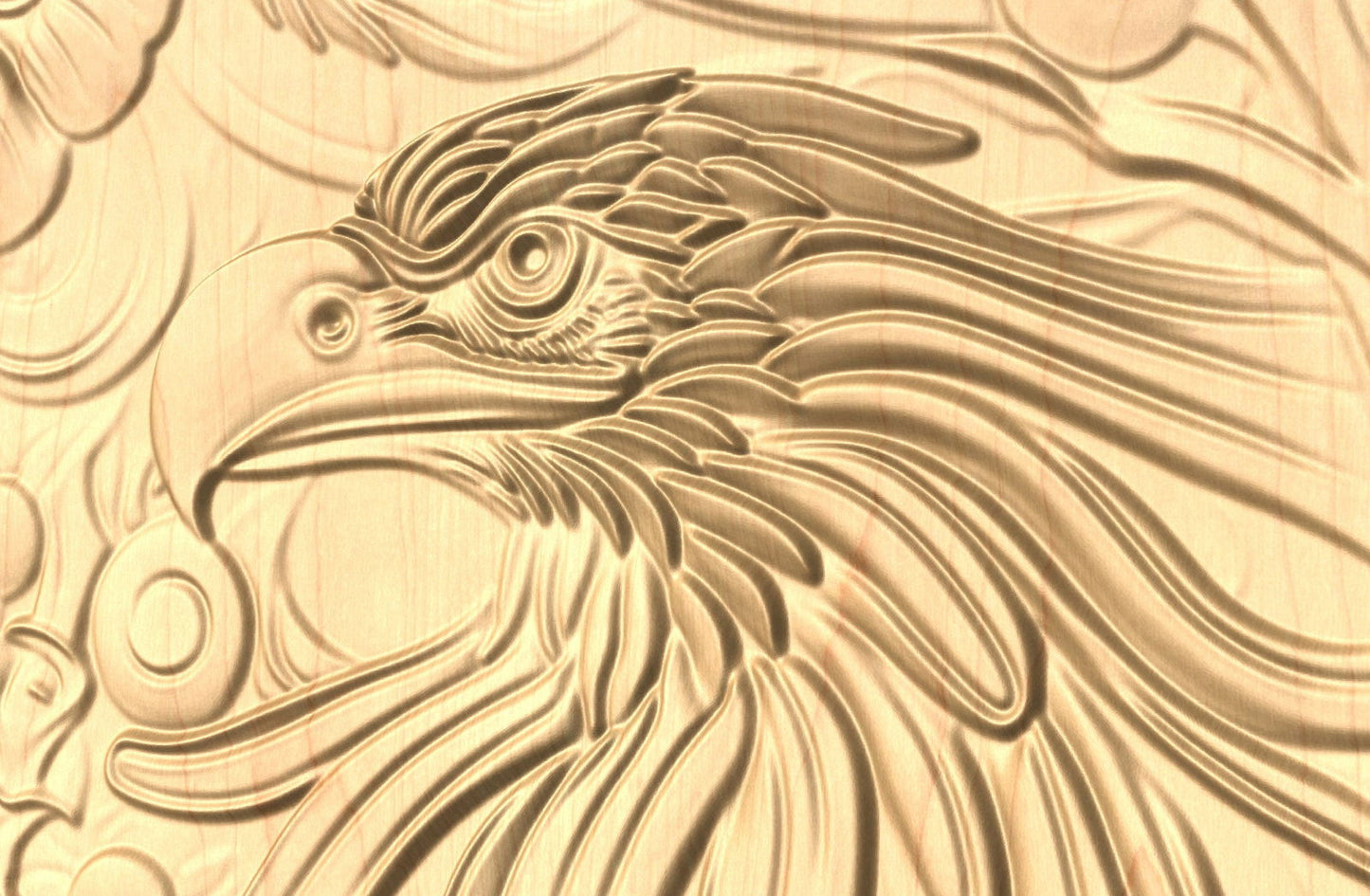 Bas-relief "Eagle head 1" 3d file for CNC - Bonitum CNC Model Studio