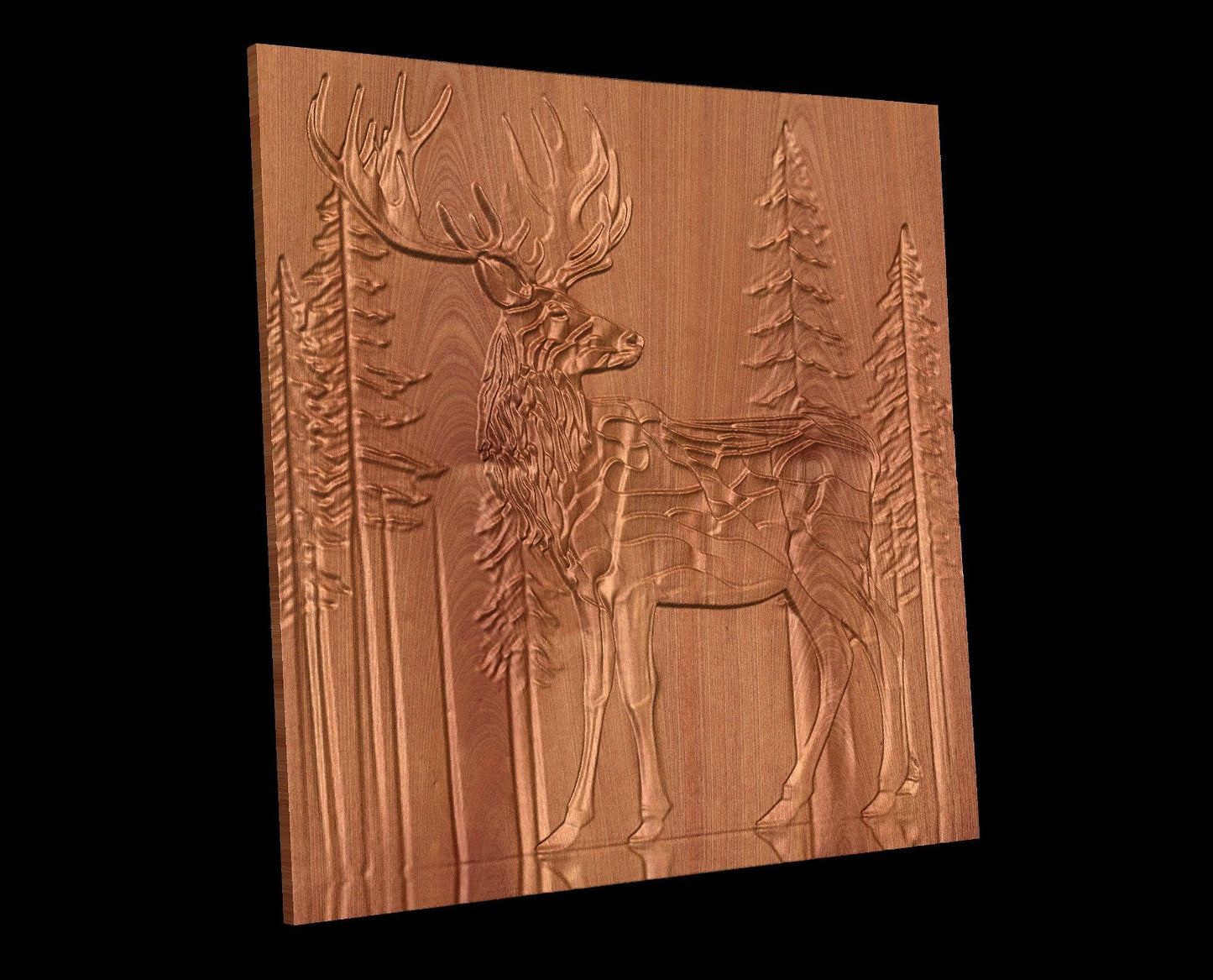 Bas-relief "Elk" 3d file MJ007 for CNC - Bonitum CNC Model Studio