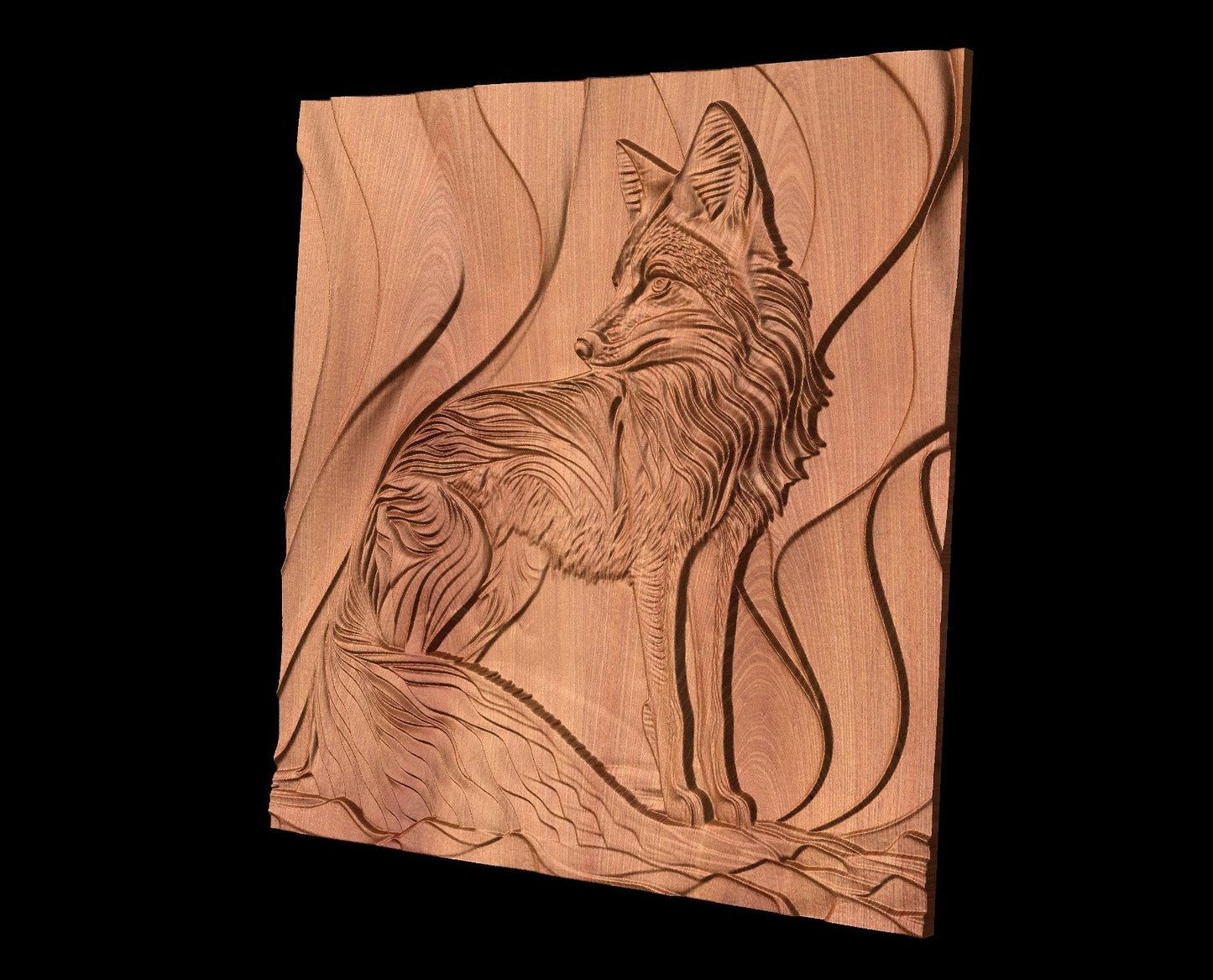 Bas-relief "Fox" 3d file MJ006 for CNC - Bonitum CNC Model Studio