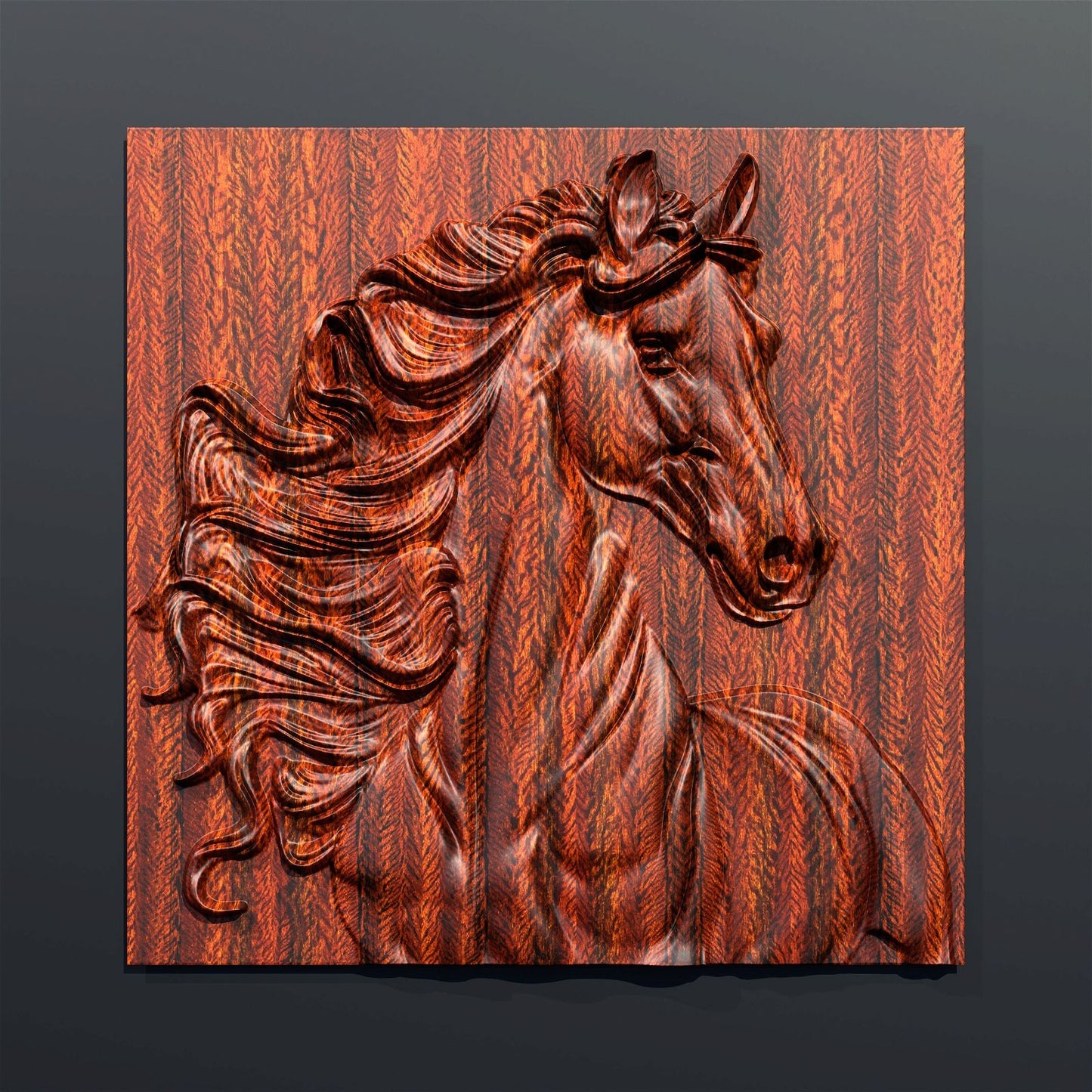 Bas-relief "Horse2" 3d file for CNC - Bonitum CNC Model Studio