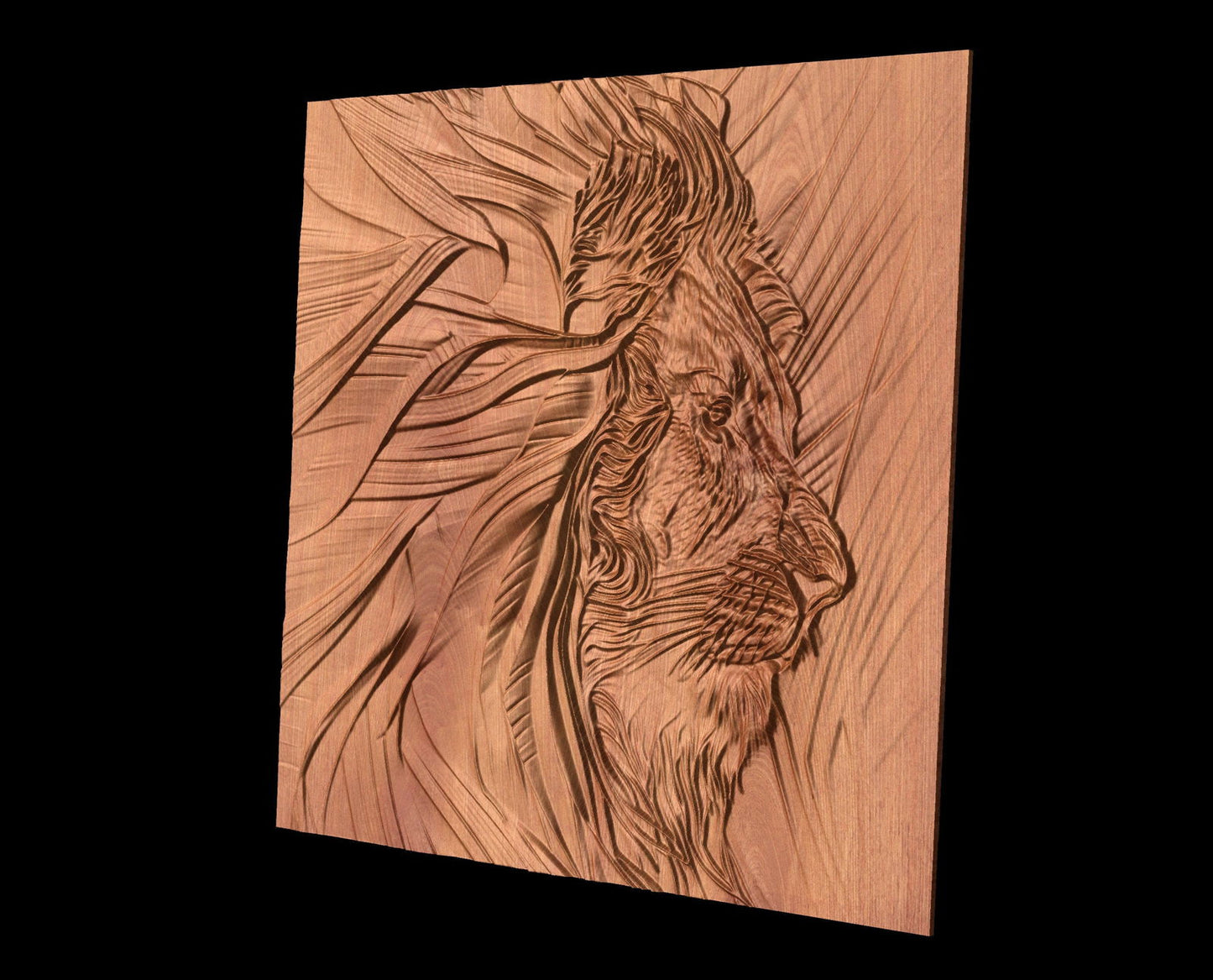 Bas-relief "Lion" 3d file MJ003 for CNC - Bonitum CNC Model Studio