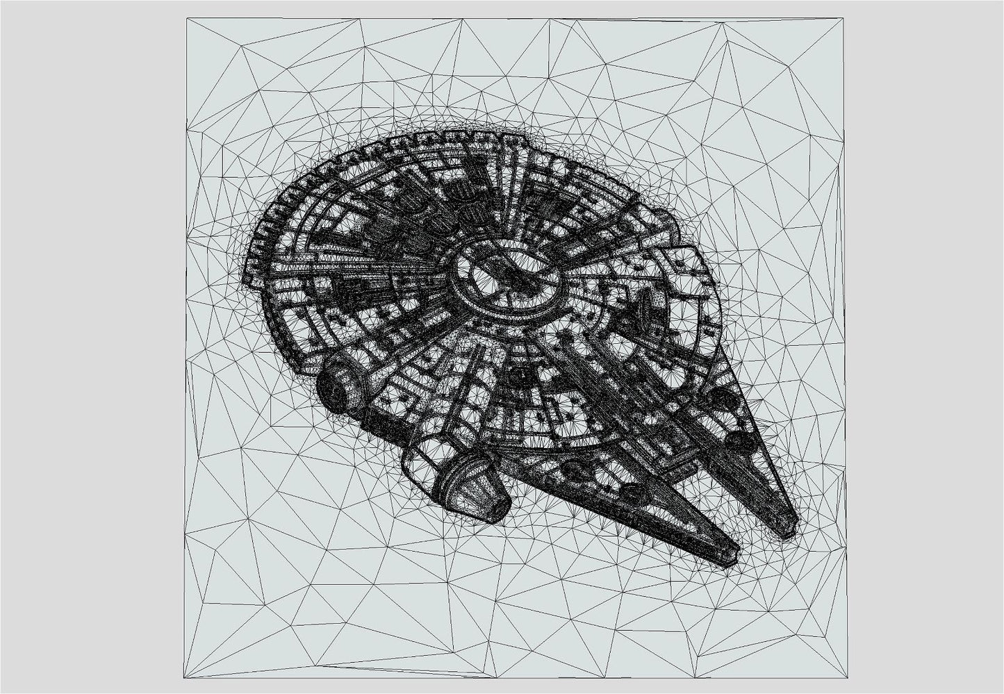 Bas-relief "Millenium Falcon" 3D file for CNC - Bonitum CNC Model Studio