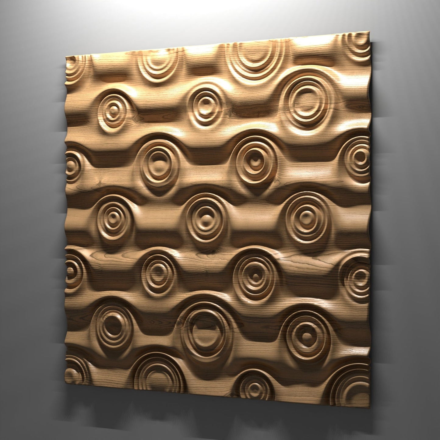 Bas-relief "Rippled Wave Wall" 3d file for CNC - Bonitum CNC Model Studio