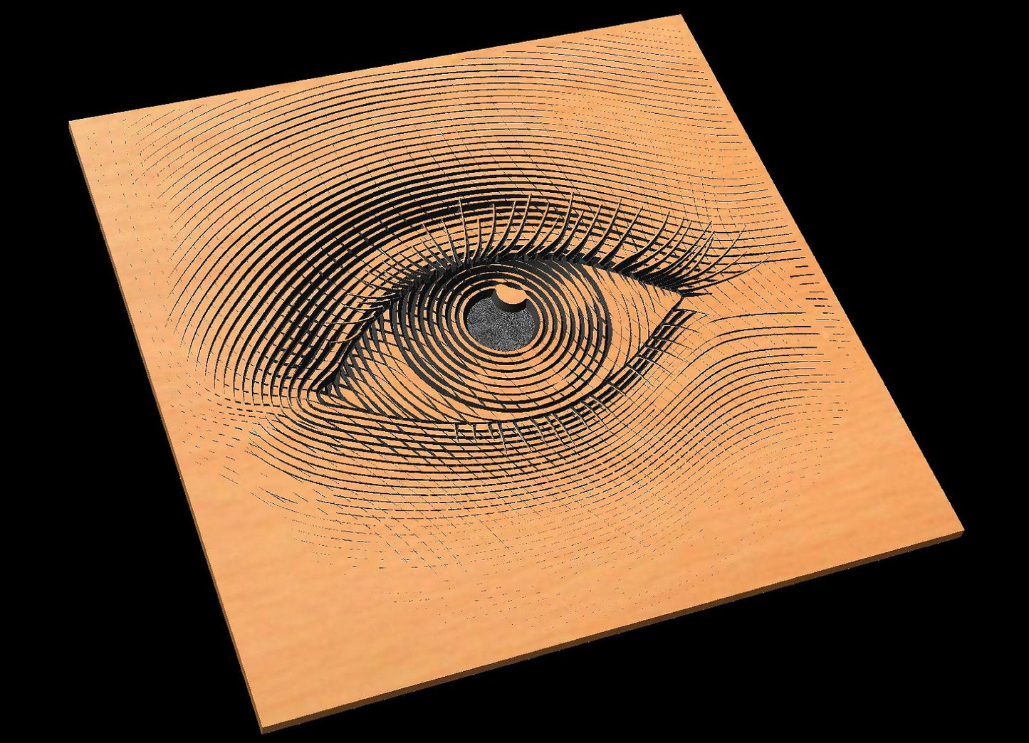 Big EYE CNC vector file for V- bit engraving - Bonitum CNC Model Studio