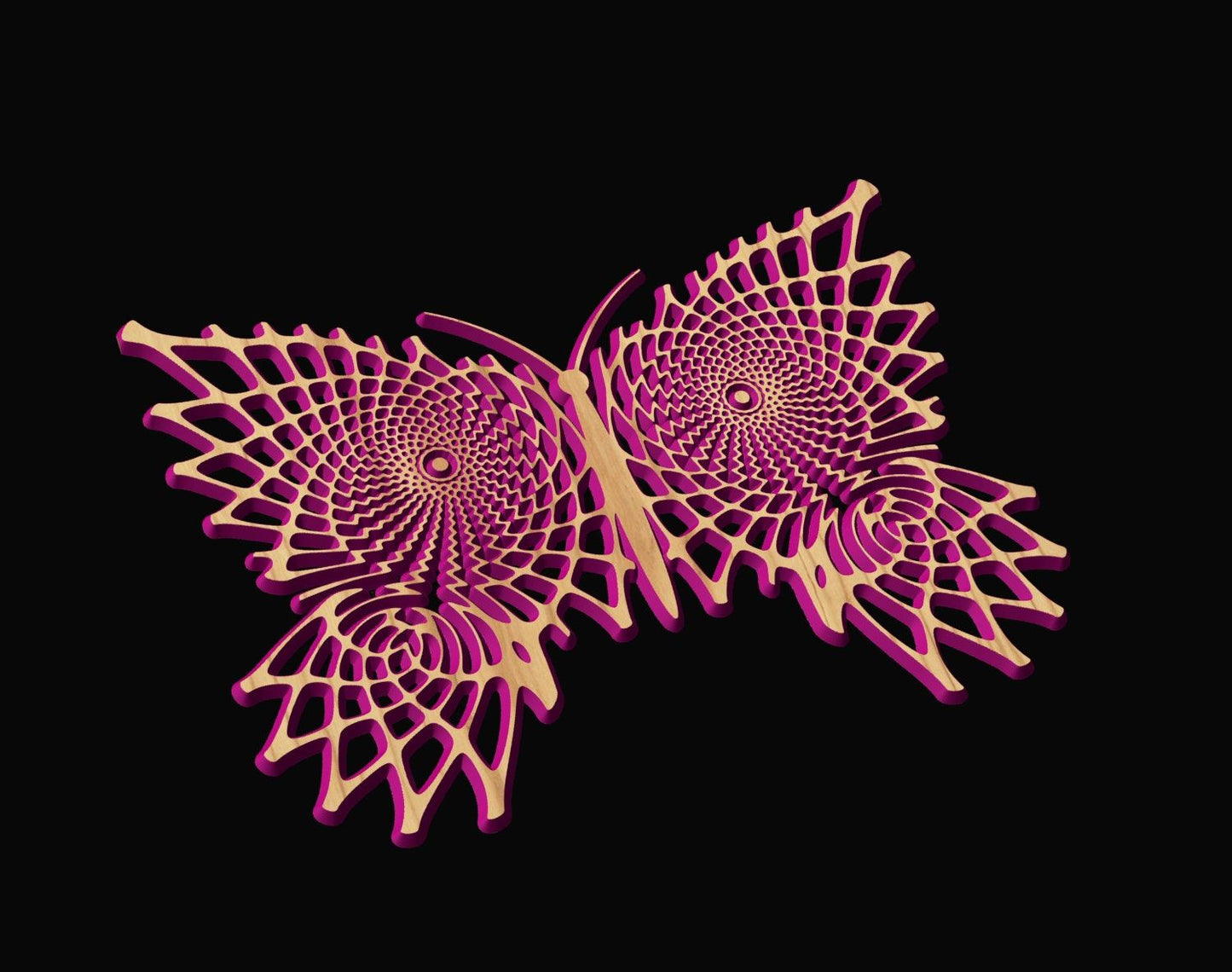 Butterfly vector file for V-bit carving AUG_X13 - Bonitum CNC Model Studio