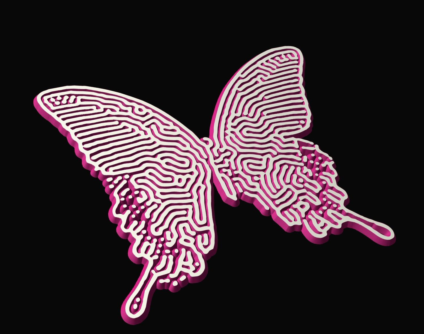 Butterfly vector file for V-bit carving AUG_X13_2 - Bonitum CNC Model Studio