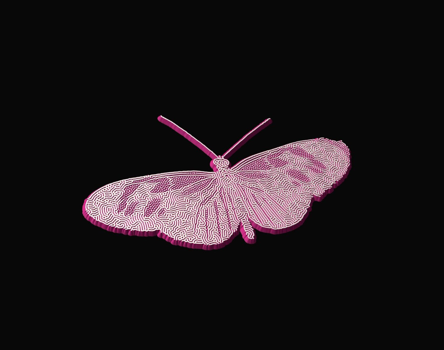 Butterfly vector file for V-bit carving AUG_X13_5 - Bonitum CNC Model Studio