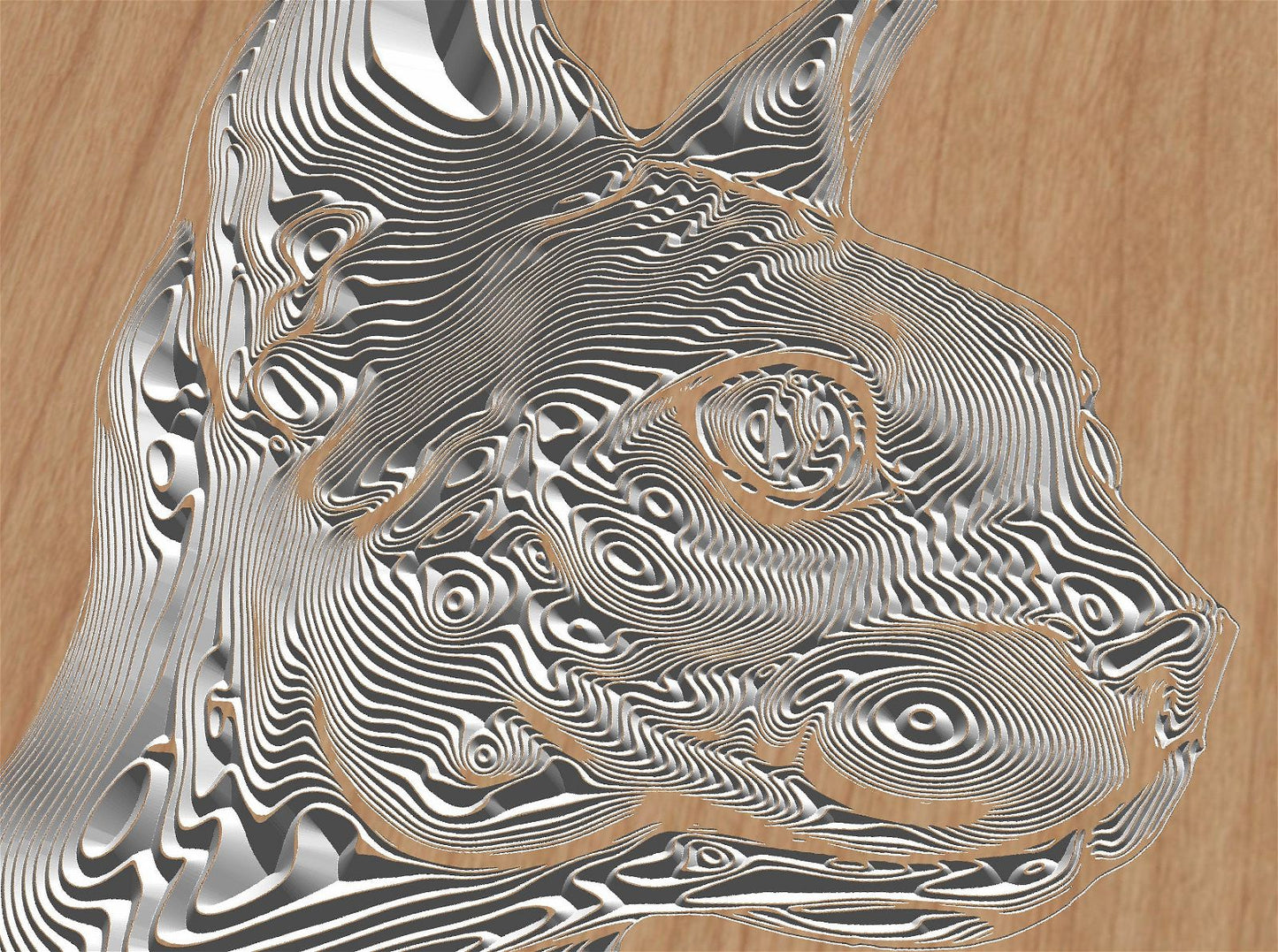 Cat8 Wavy pattern Vector file for V- bit carving with software Vectric Aspire, Cut3D, ArtCAM - Bonitum CNC Model Studio
