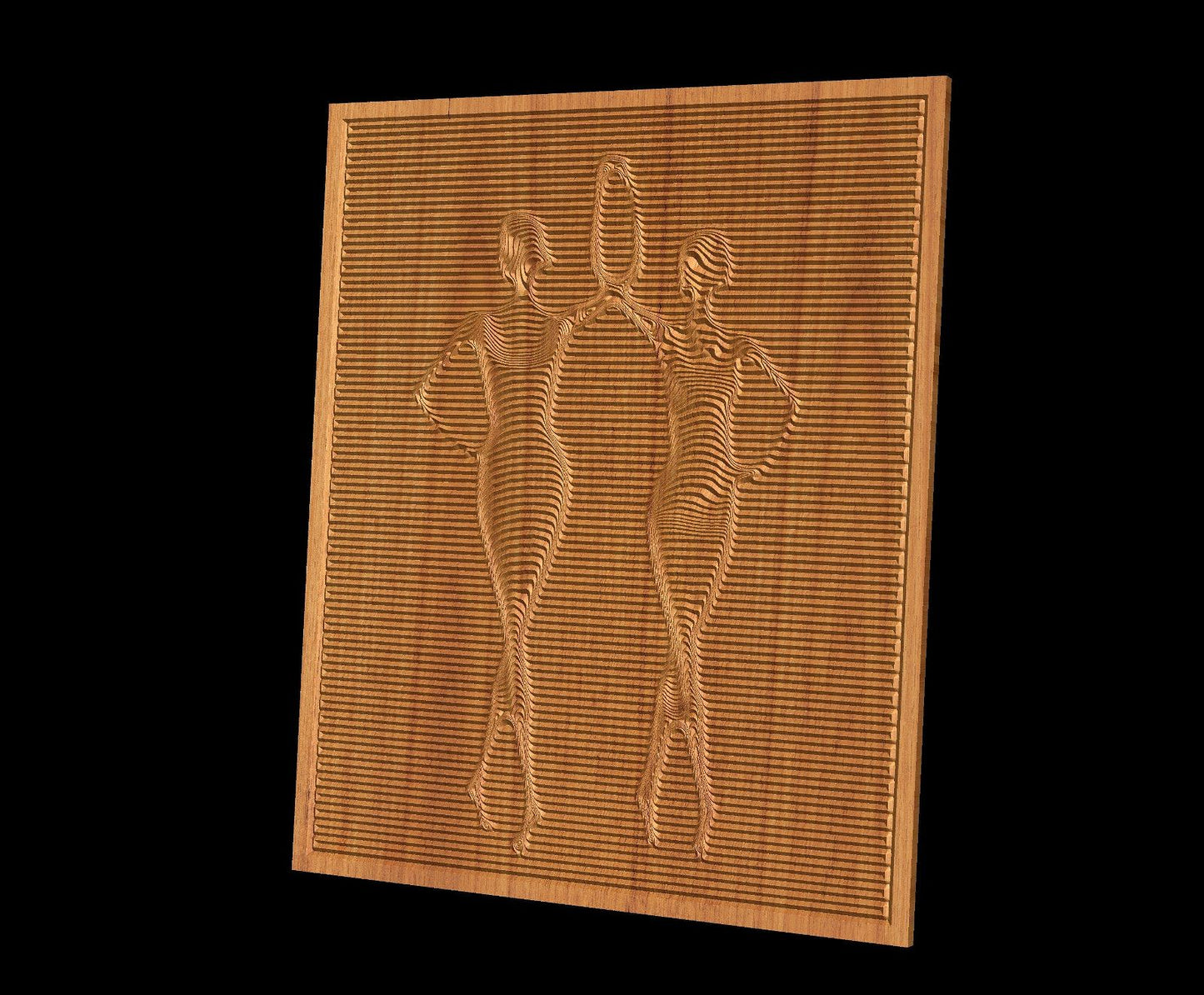 Dancing Women vector file for V- bit carving - Bonitum CNC Model Studio