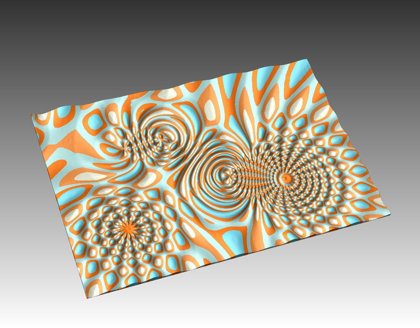 Flow 7717 Decorative abstract 3D relief sculpture model for CNC machining - Bonitum CNC Model Studio