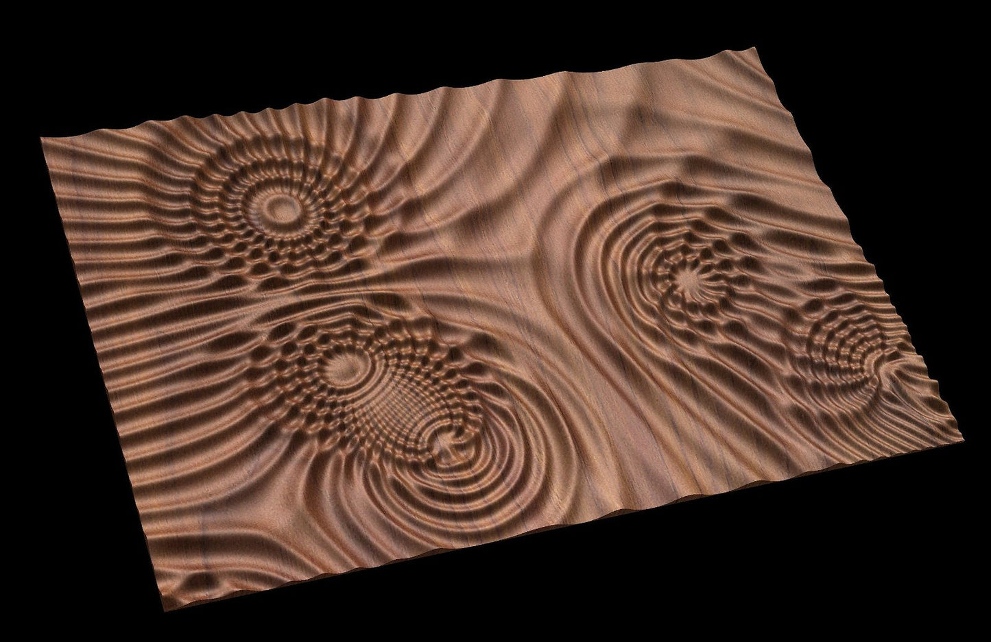 Flow 7720 Decorative abstract 3D relief op art sculpture model for CNC machining - Bonitum CNC Model Studio