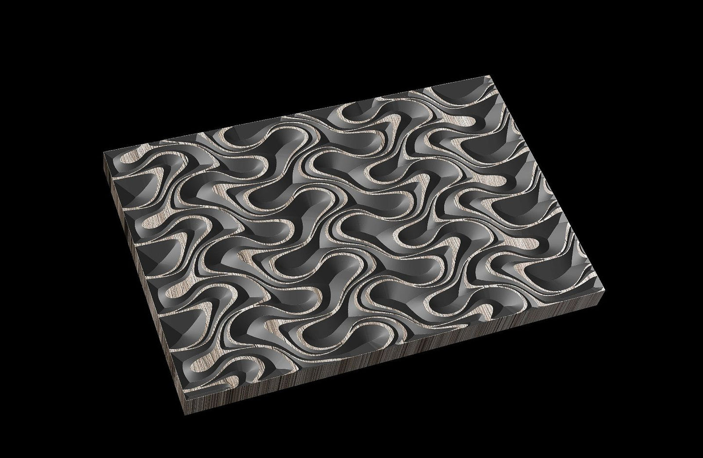 Jungle122-S5 Wavy pattern Vector file for V- bit carving with software Vectric Aspire, Cut3D, ArtCAM - Bonitum CNC Model Studio