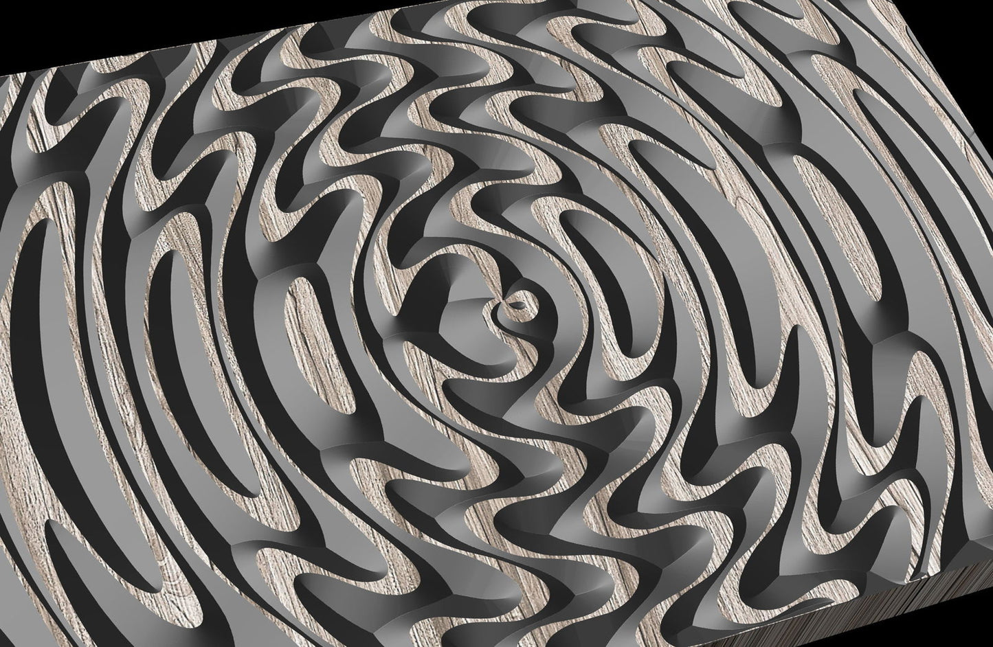 Jungle126-S6 Wavy pattern Vector file for V- bit carving with software Vectric Aspire, Cut3D, ArtCAM - Bonitum CNC Model Studio