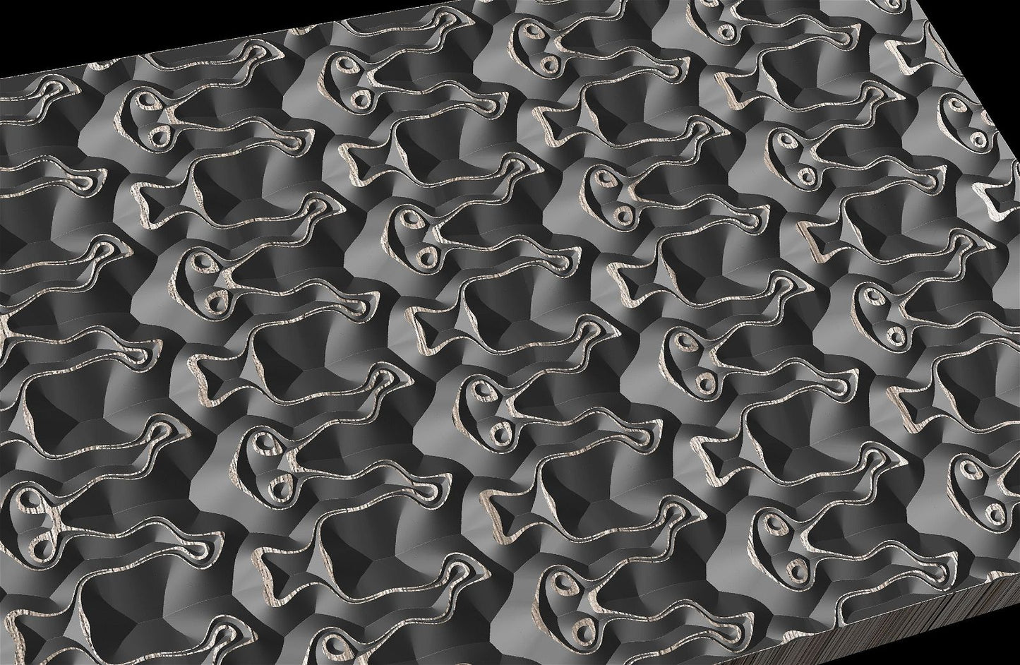 Jungle131-S7 Wavy pattern Vector file for V- bit carving with software Vectric Aspire, Cut3D, ArtCAM - Bonitum CNC Model Studio