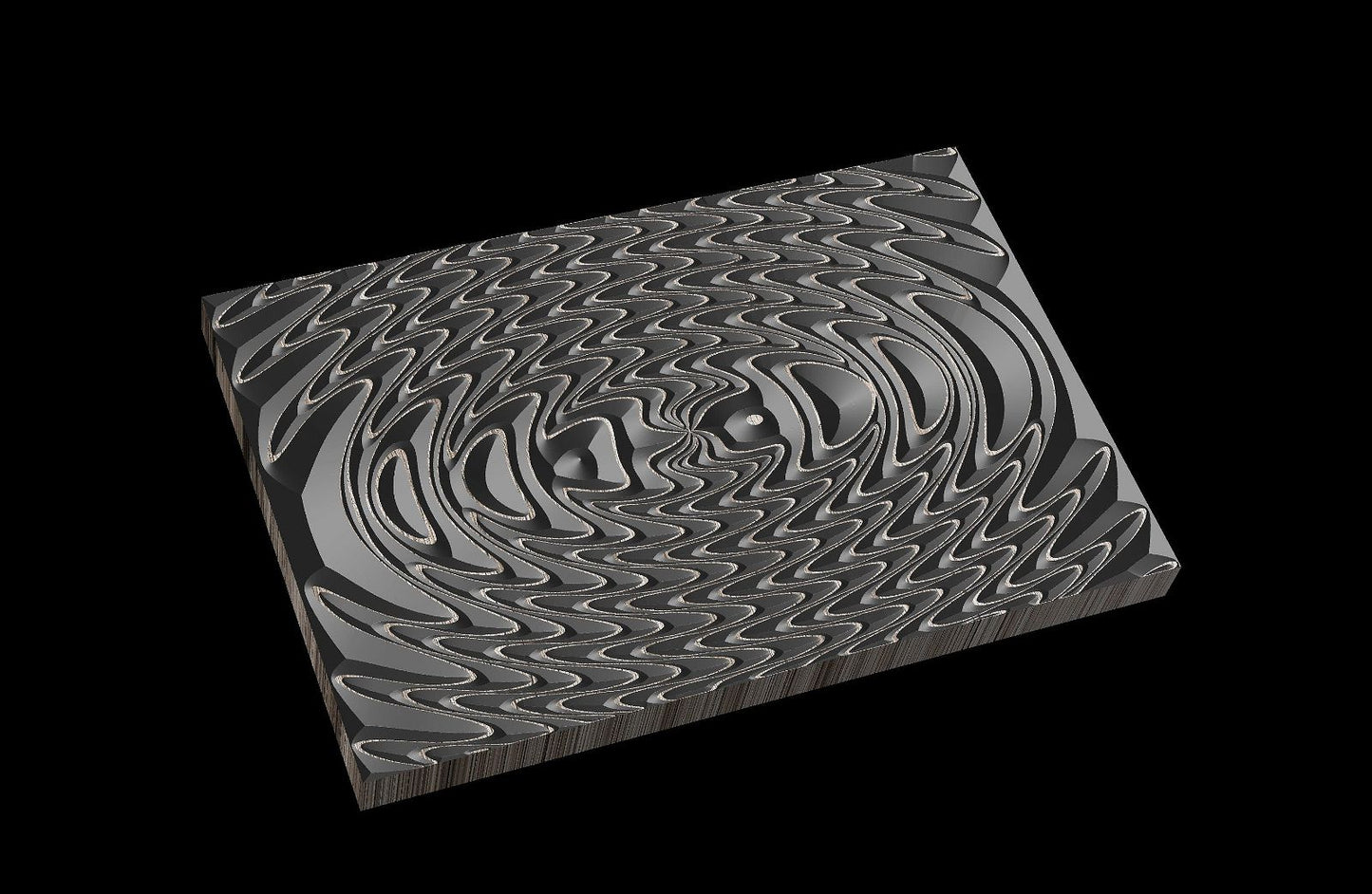 Jungle137-S9 Wavy pattern Vector file for V- bit carving with software Vectric Aspire, Cut3D, ArtCAM - Bonitum CNC Model Studio
