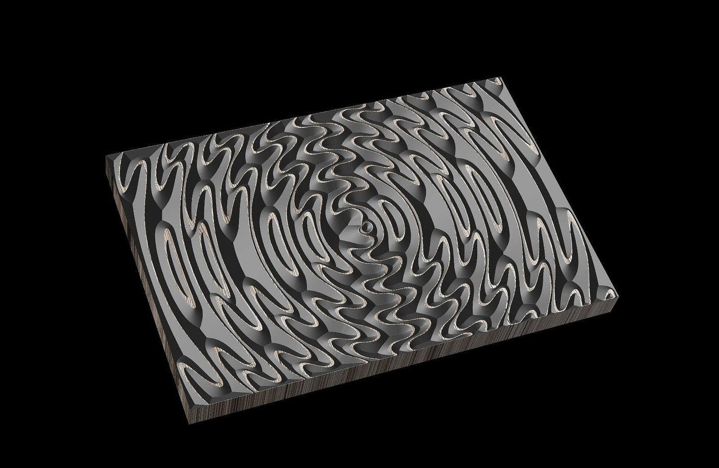 Jungle143-S9 Wavy pattern Vector file for V- bit carving with software Vectric Aspire, Cut3D, ArtCAM - Bonitum CNC Model Studio