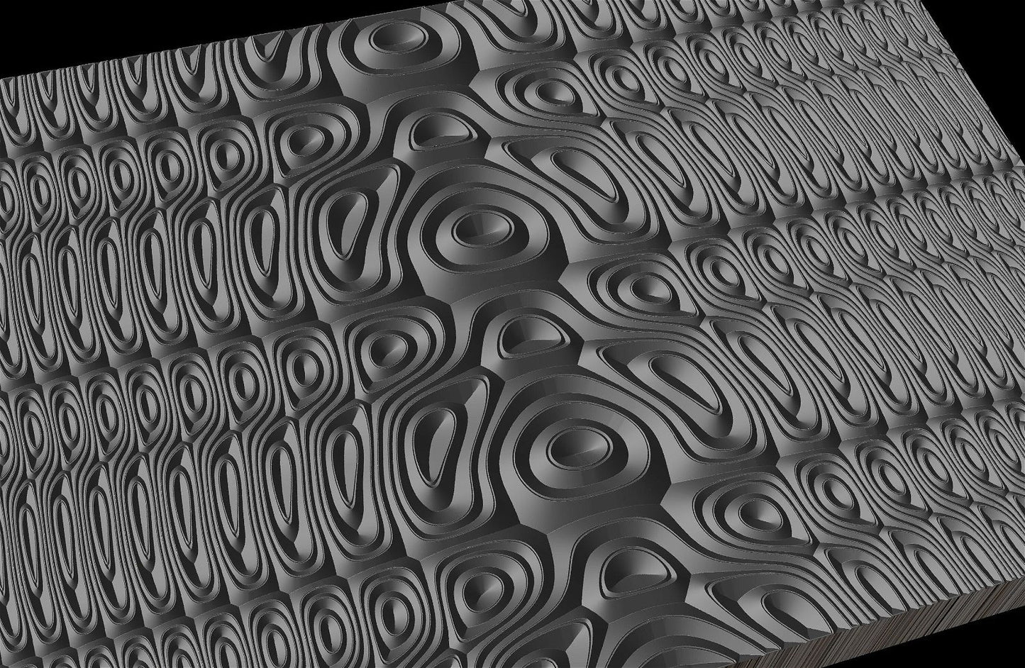 Jungle146-S5 Wavy pattern Vector file for V- bit carving with software Vectric Aspire, Cut3D, ArtCAM - Bonitum CNC Model Studio