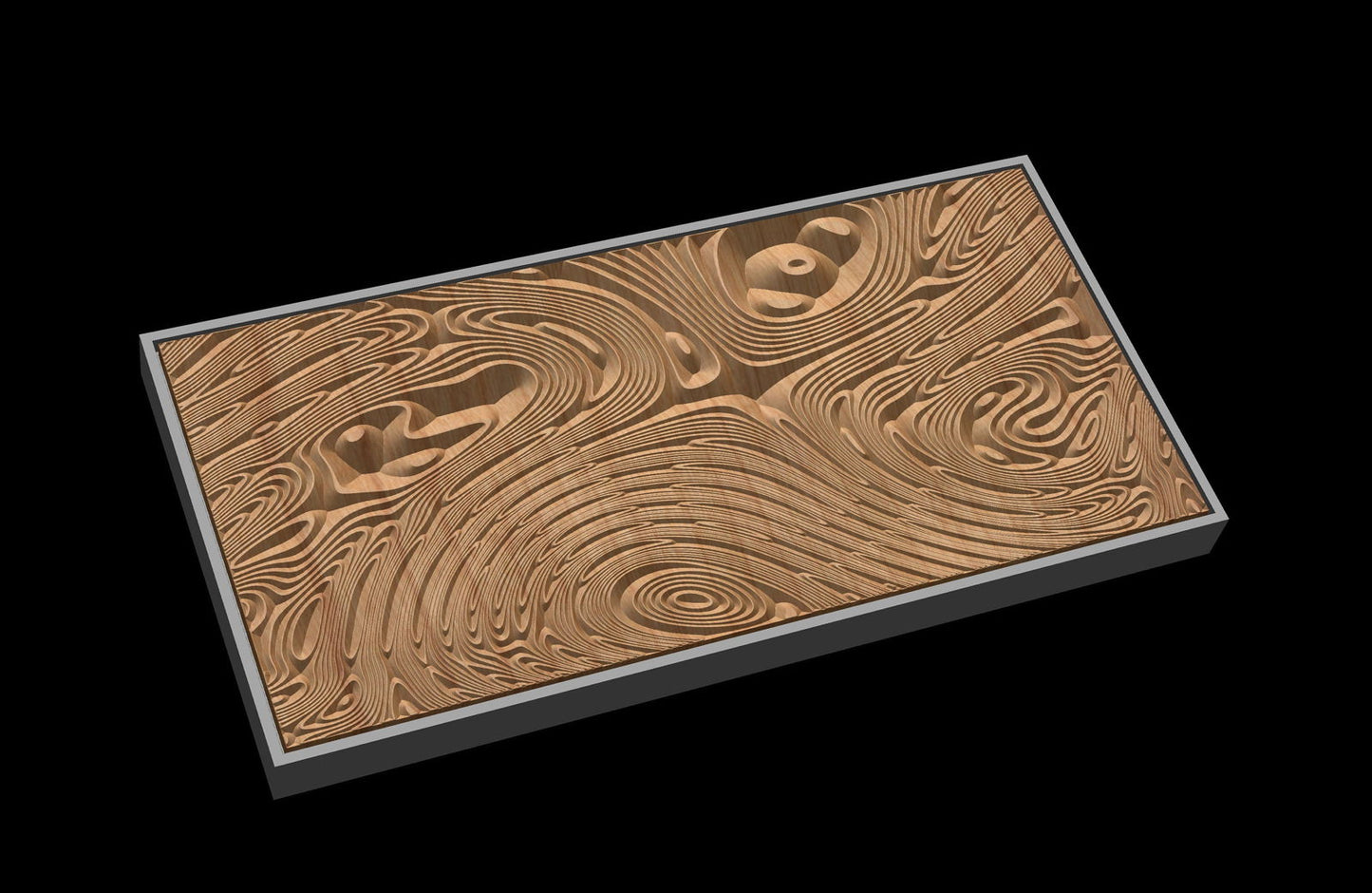 Jungle154S9 Wavy pattern Vector file for V- bit carving with software Vectric Aspire, Cut3D, ArtCAM - Bonitum CNC Model Studio