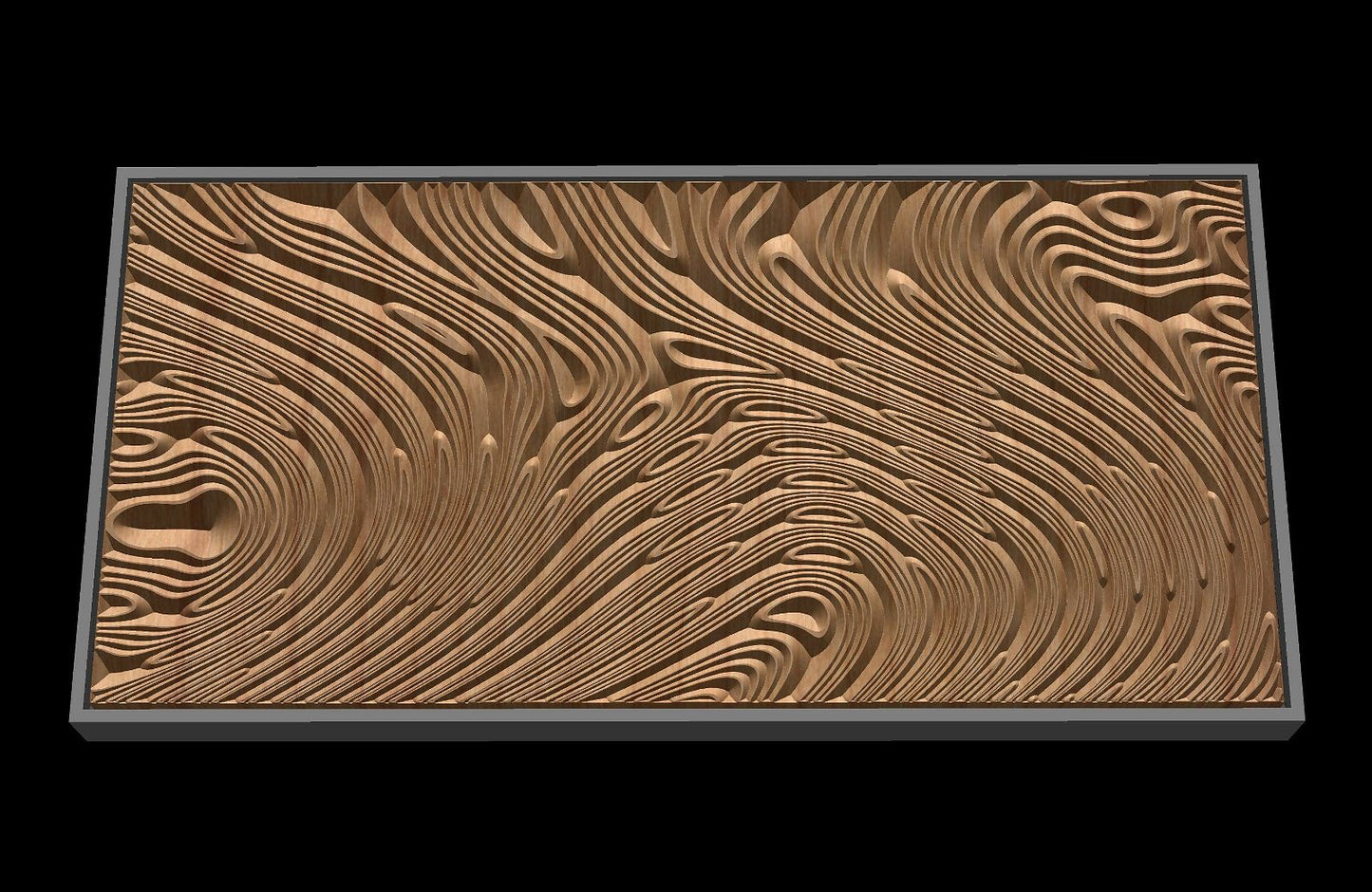 Jungle158S10 Wavy pattern Vector file for V- bit carving with software Vectric Aspire, Cut3D, ArtCAM - Bonitum CNC Model Studio