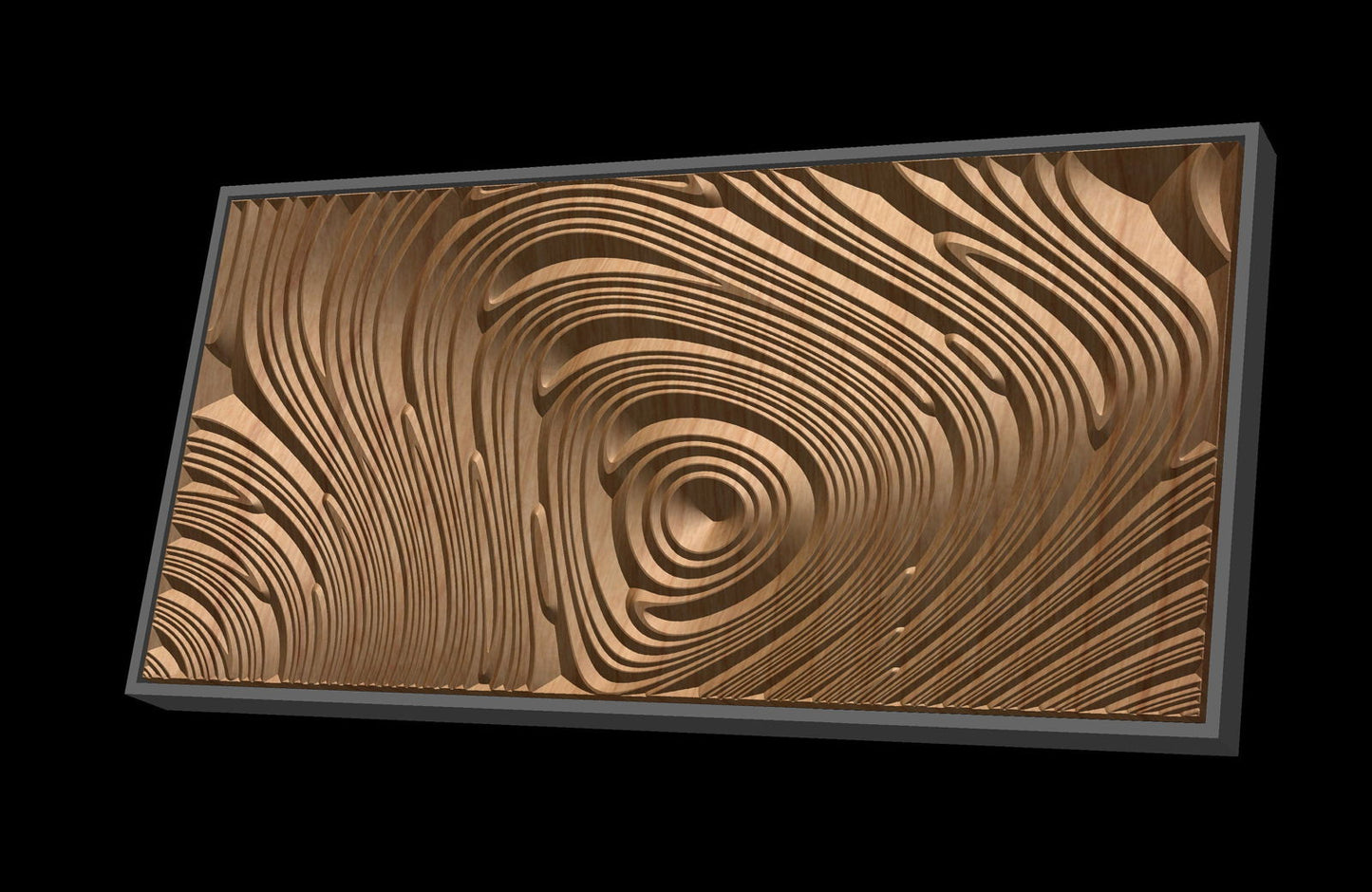 Jungle161S8 Wavy pattern Vector file for V- bit carving with software Vectric Aspire, Cut3D, ArtCAM - Bonitum CNC Model Studio