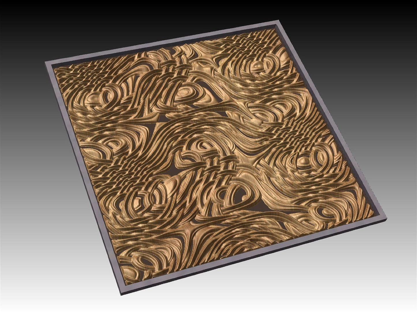NOOR3_58 Decorative abstract 3D relief op-art sculpture model for CNC machining - Bonitum CNC Model Studio