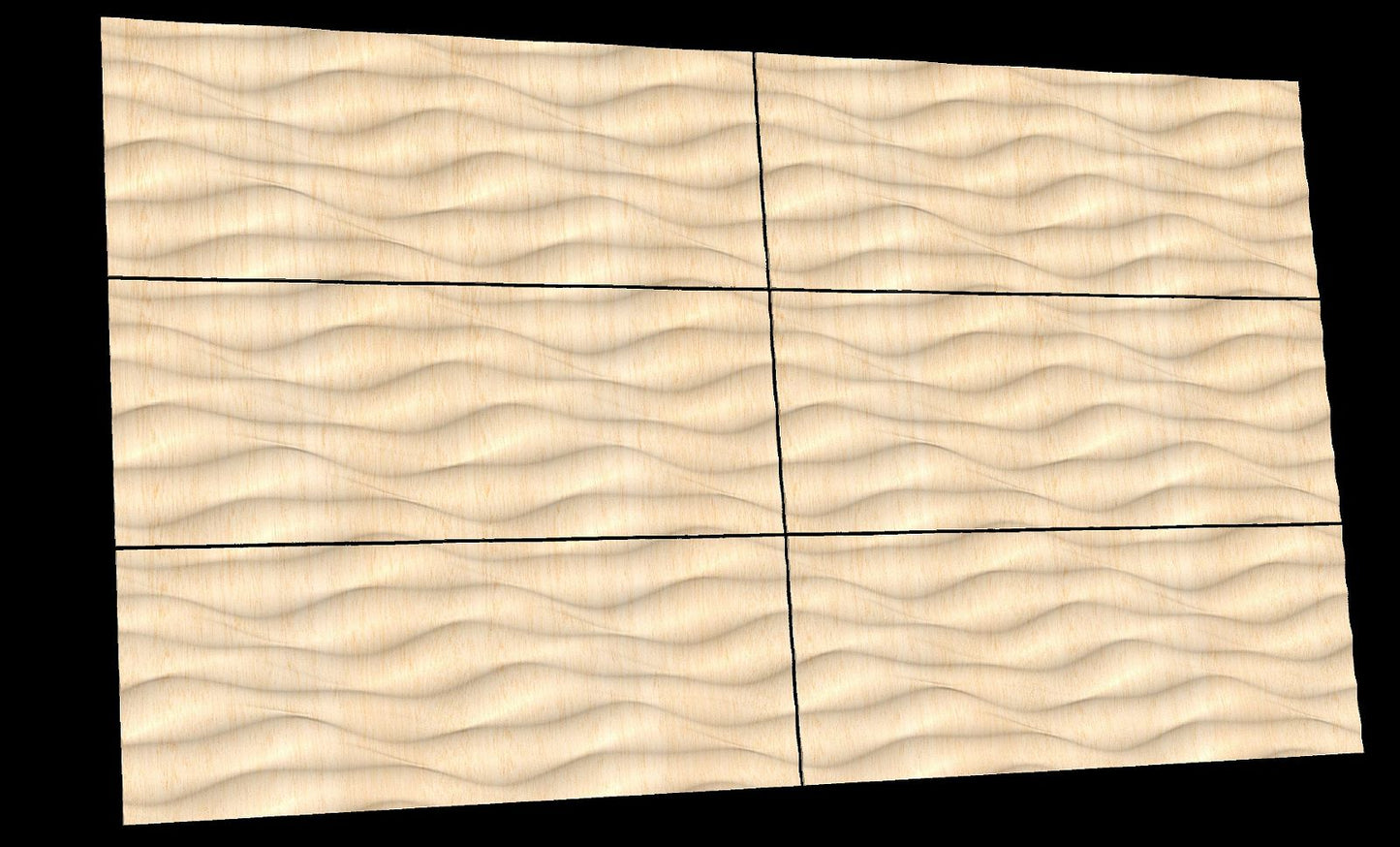 Organic tile-able 3D model for CNC "Recurring Dunes 1" 36" x 96" STL - Bonitum CNC Model Studio