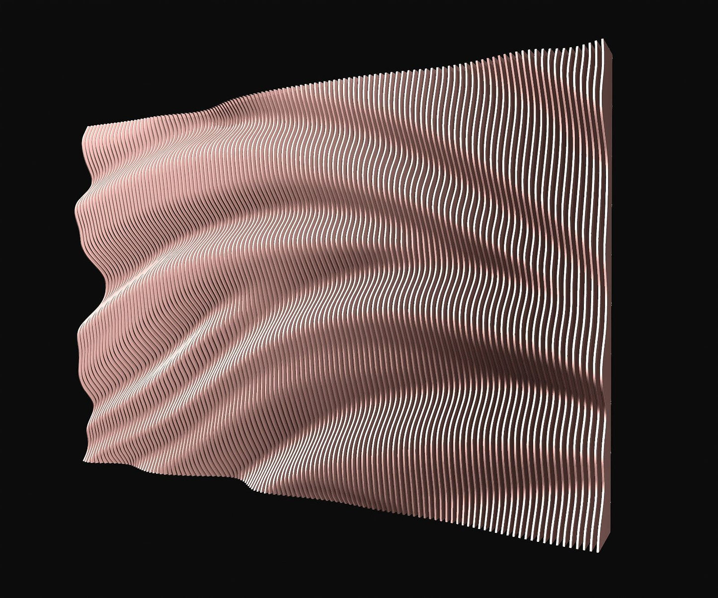 Parametric "Wave wall 3" CNC cutting file - Bonitum CNC Model Studio