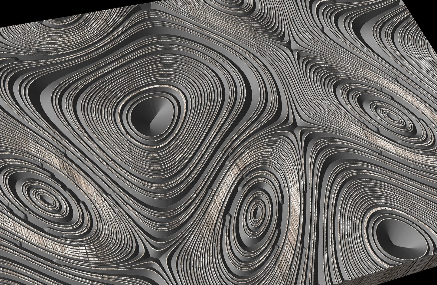 RedNafta3s Wavy pattern Vector file for V- bit carving with software Vectric Aspire, Cut3D, ArtCAM - Bonitum CNC Model Studio