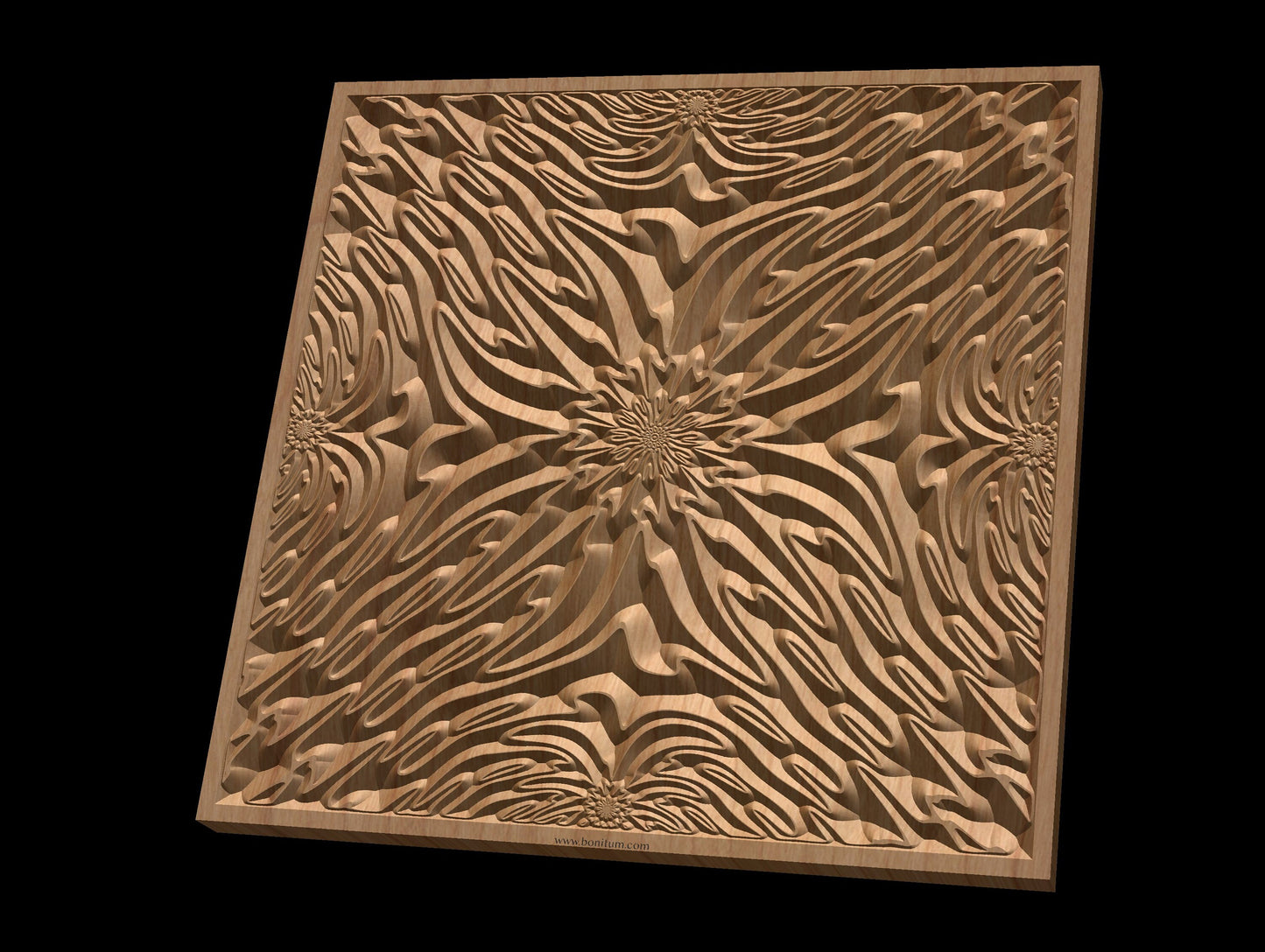TMGW56 Wavy pattern Vector file for V- bit carving with software Vectric Aspire, Cut3D, ArtCAM - Bonitum CNC Model Studio