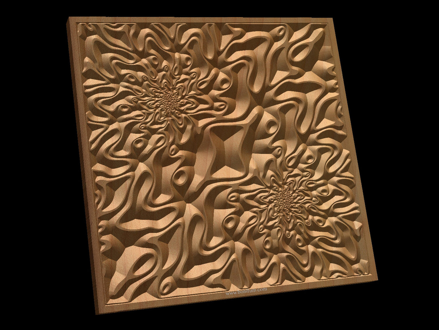 TMGW2 Wavy pattern Vector file for V- bit carving with software Vectric Aspire, Cut3D, ArtCAM - Bonitum CNC Model Studio