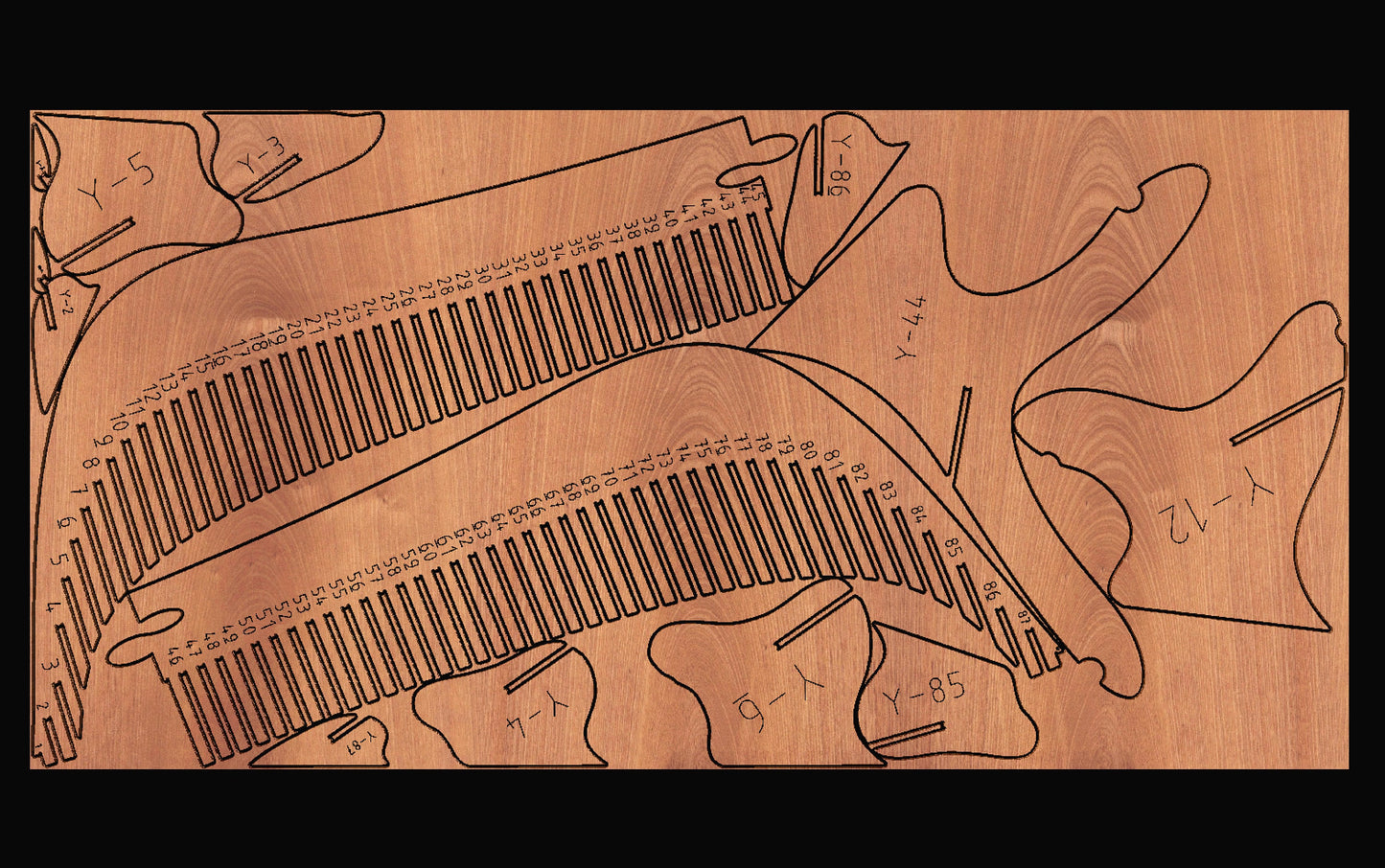 Parametric bench TaiVa for 18mm material thickness CNC cutting file - Bonitum CNC Model Studio