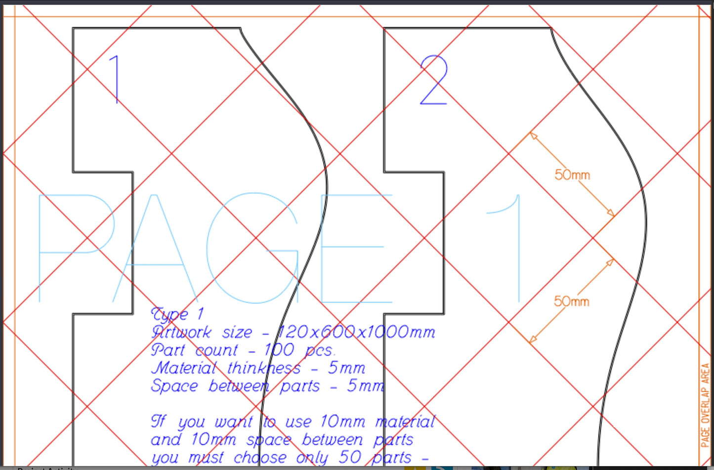 Parametric Wall Art WaveWall50 CNC cutting file - Bonitum CNC Model Studio