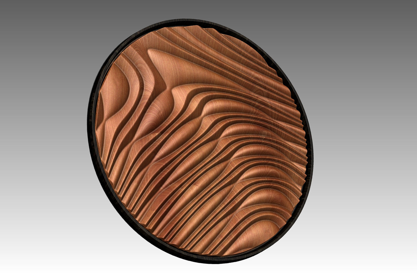 Round wall art table top 3D relief "CJ 158" - Bonitum CNC Model Studio