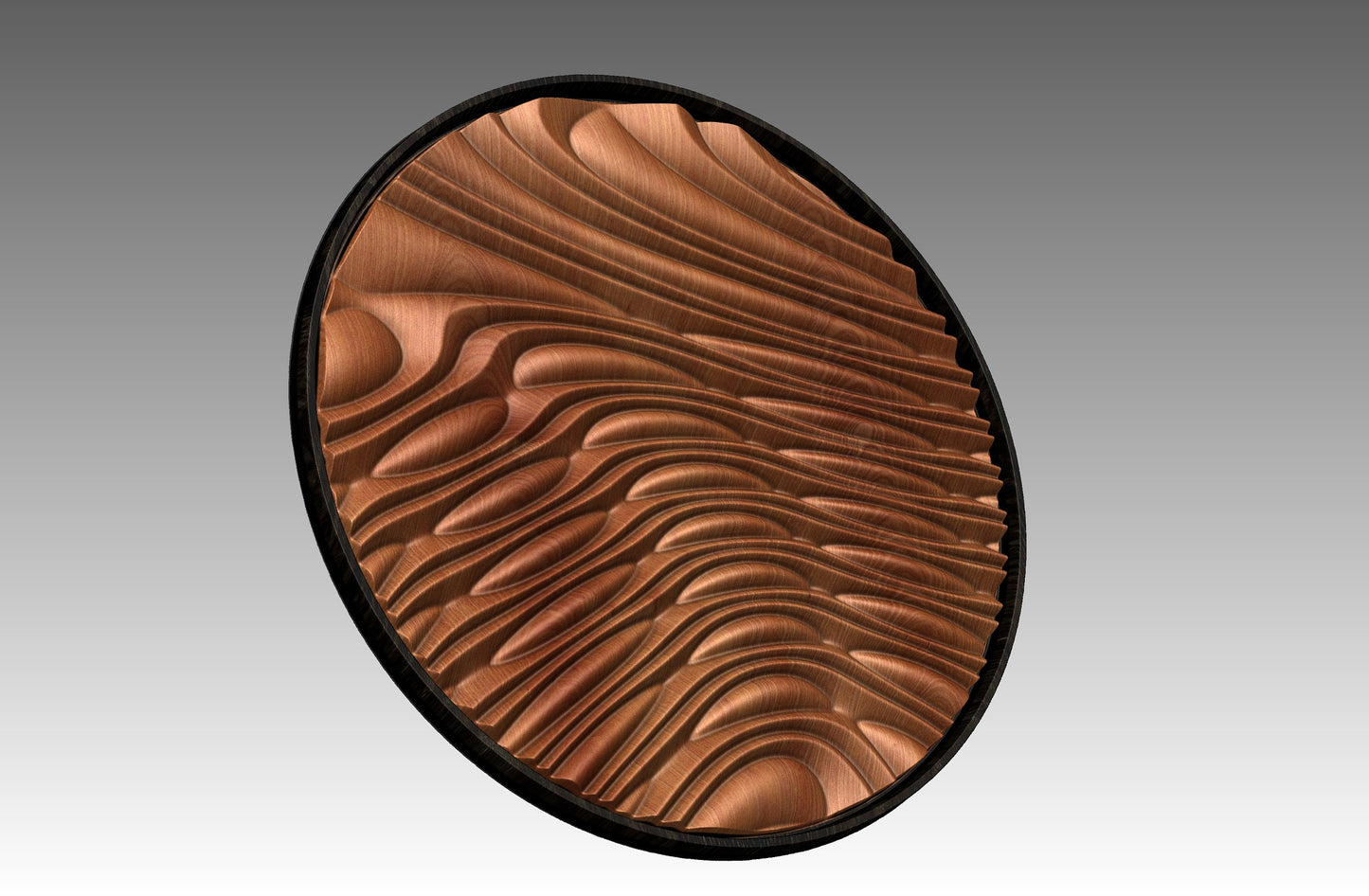 Round wall art table top 3D relief "CJ 159" - Bonitum CNC Model Studio