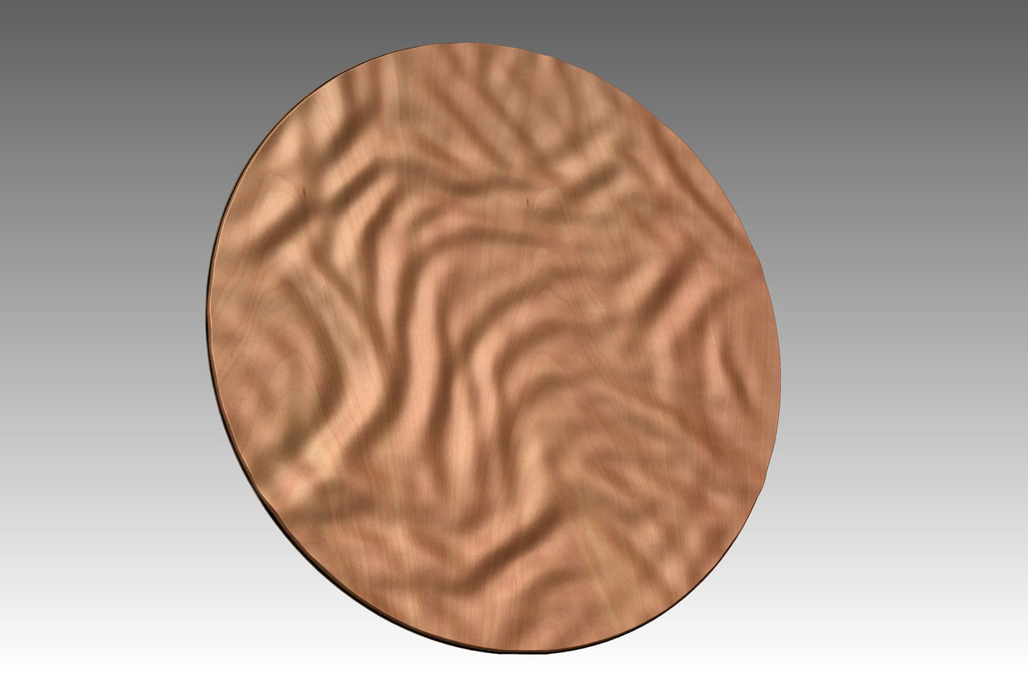 Round wall art table top crumpled cloth 3D relief "CC 15" - Bonitum CNC Model Studio