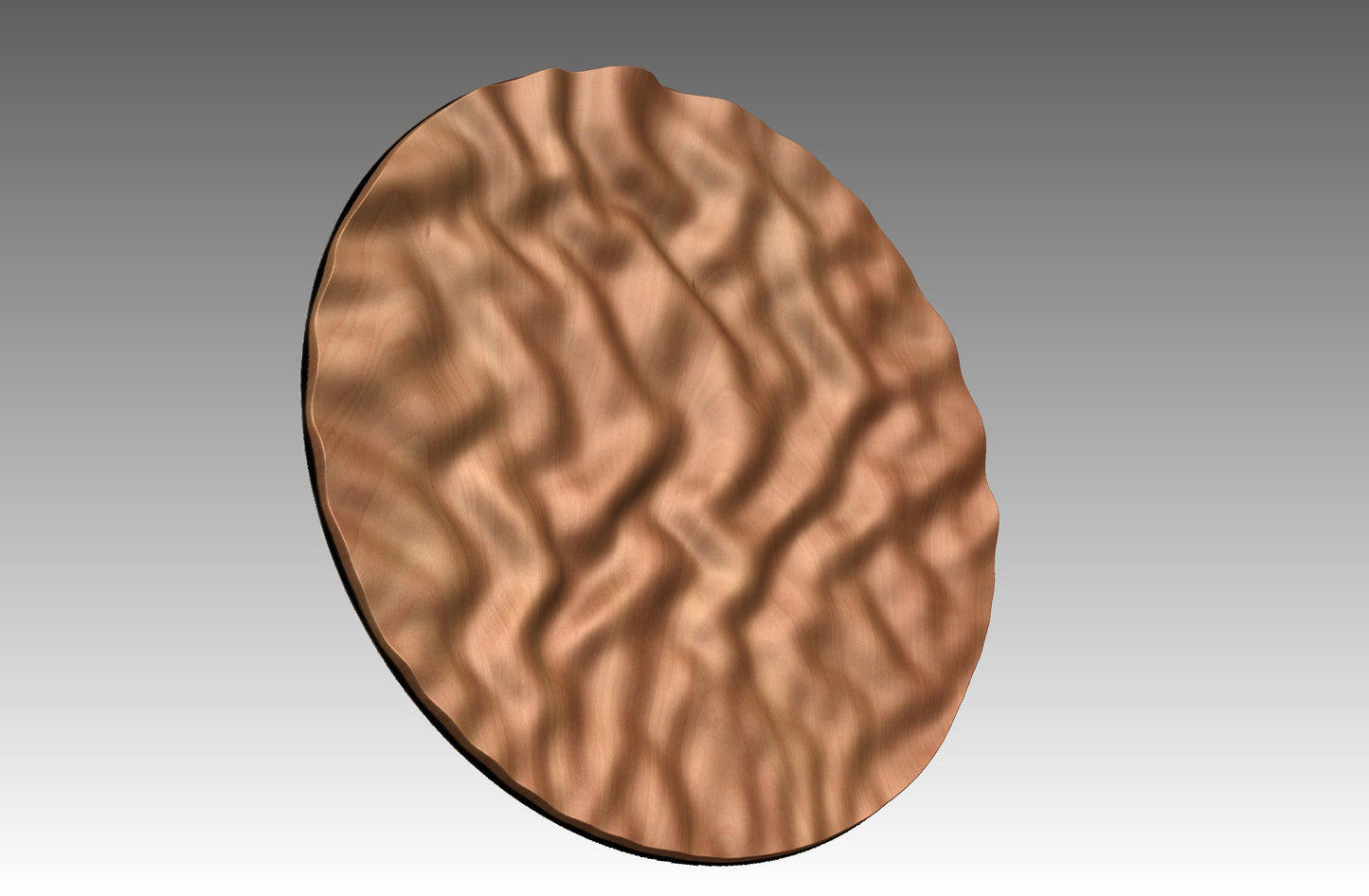 Round wall art table top crumpled cloth 3D relief "CC 10" - Bonitum CNC Model Studio