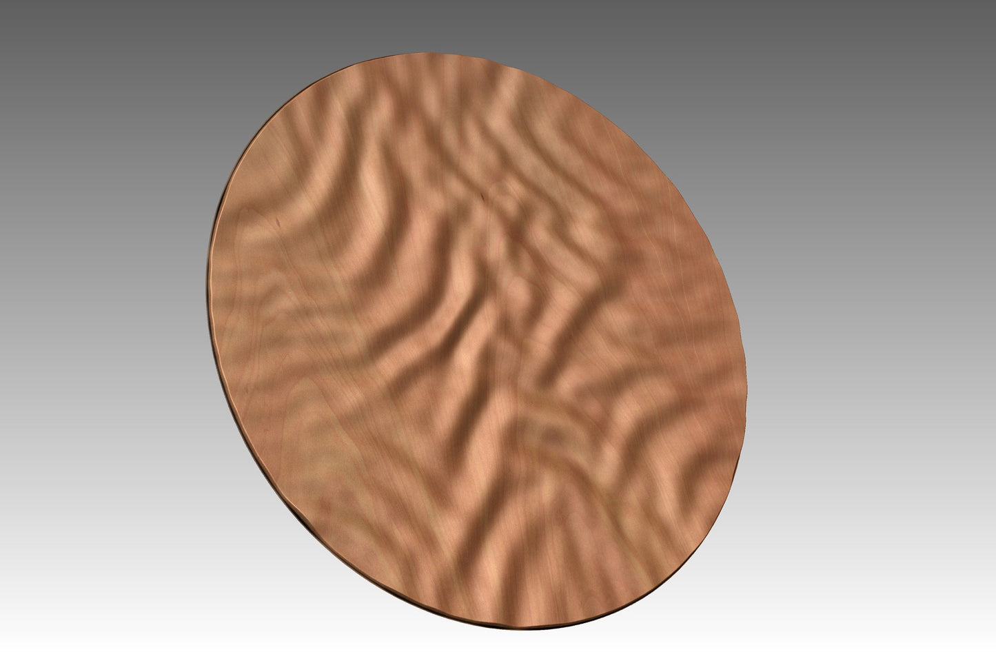 Round wall art table top crumpled cloth 3D relief "CC 12" - Bonitum CNC Model Studio