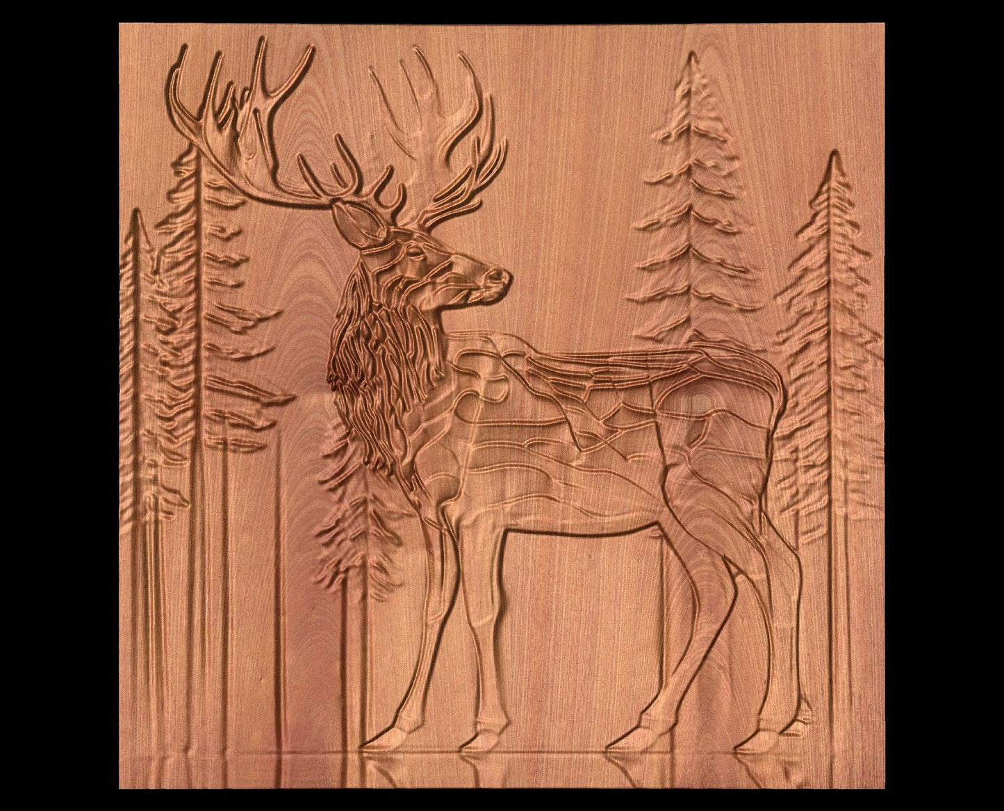 Bas-relief "Elk" 3d file MJ007 for CNC - Bonitum CNC Model Studio