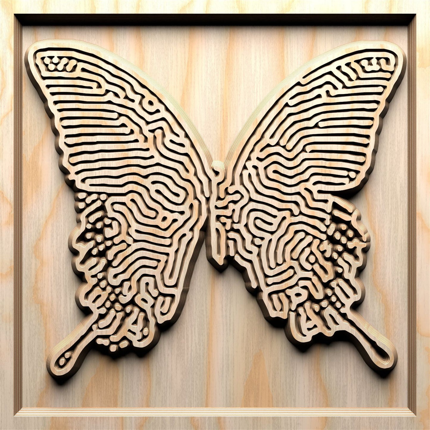 Butterfly vector file for V-bit carving AUG_X13_2 - Bonitum CNC Model Studio