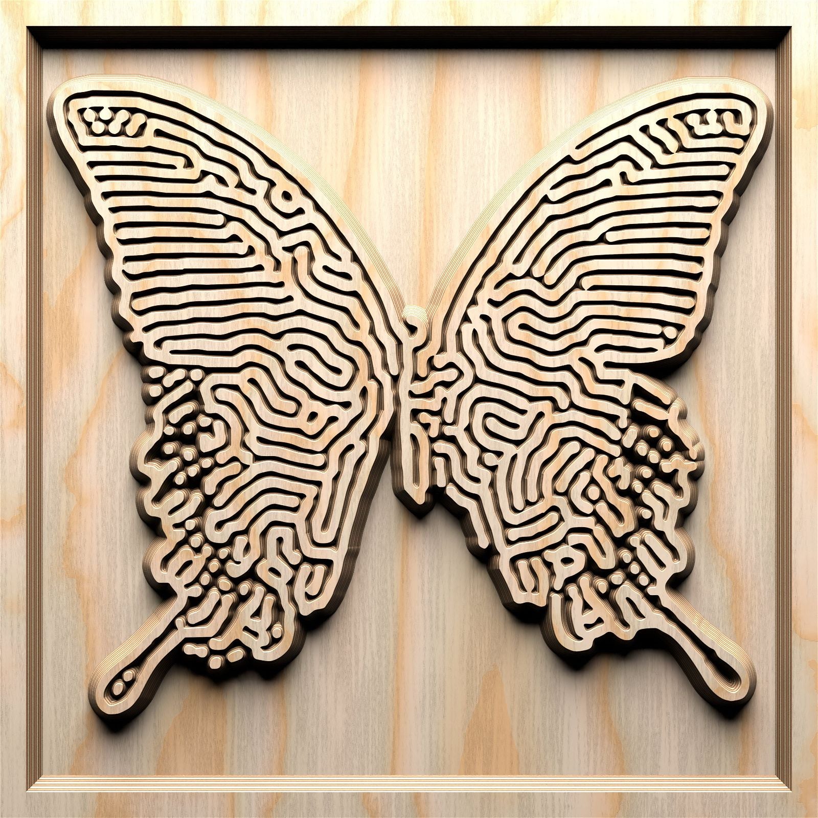 Butterfly vector file for V-bit carving AUG_X13_2 - Bonitum CNC Model Studio