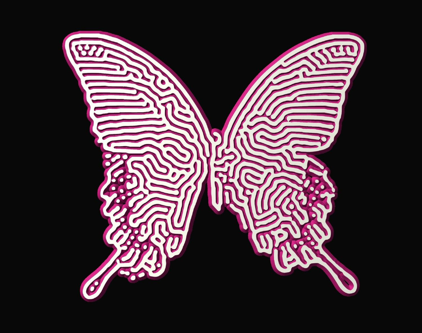 Butterfly vector file for V-bit carving AUG_X13_2 - Bonitum CNC Model Studio