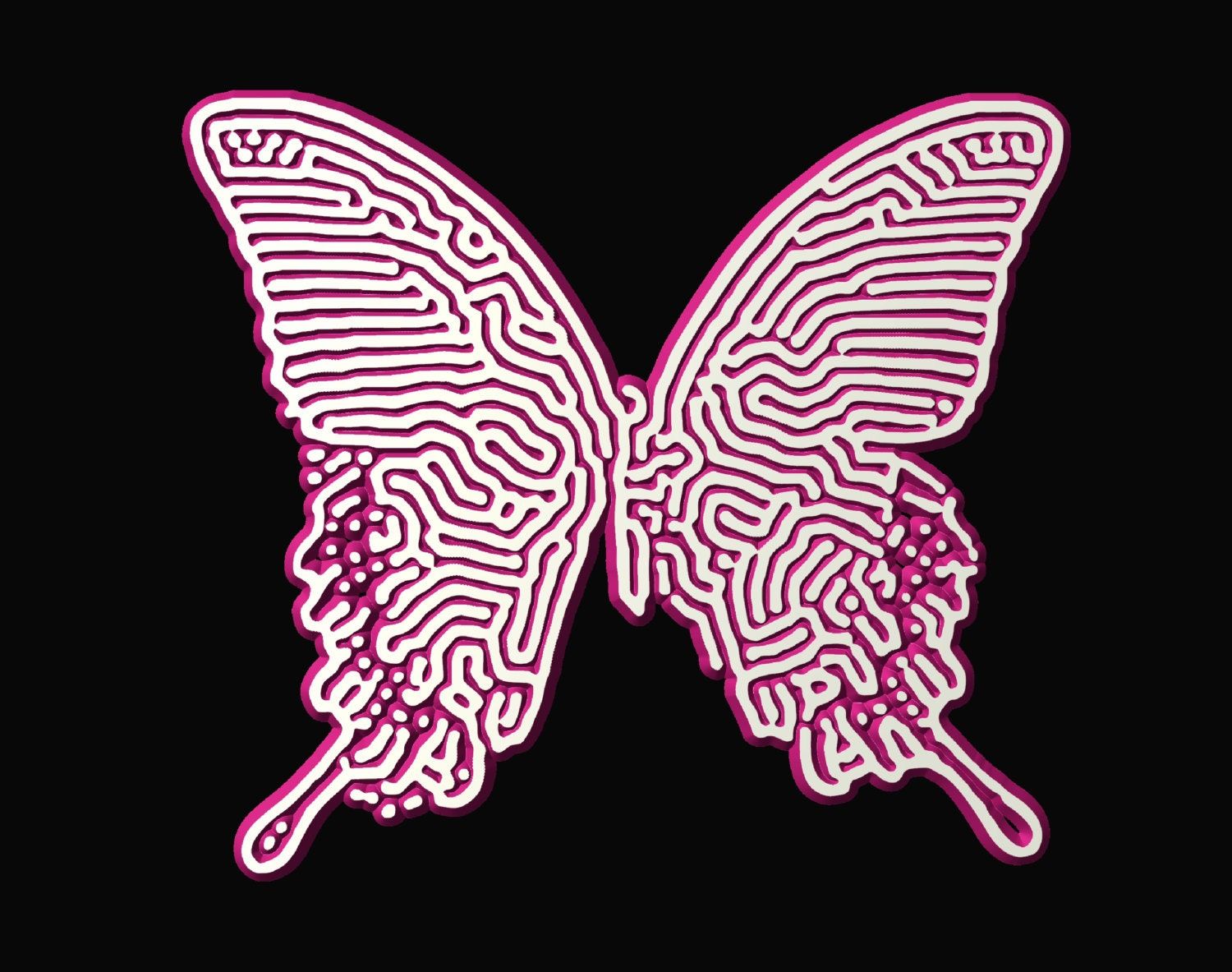 Butterfly vector file for V-bit carving AUG_X13_2 - Bonitum CNC Model Studio