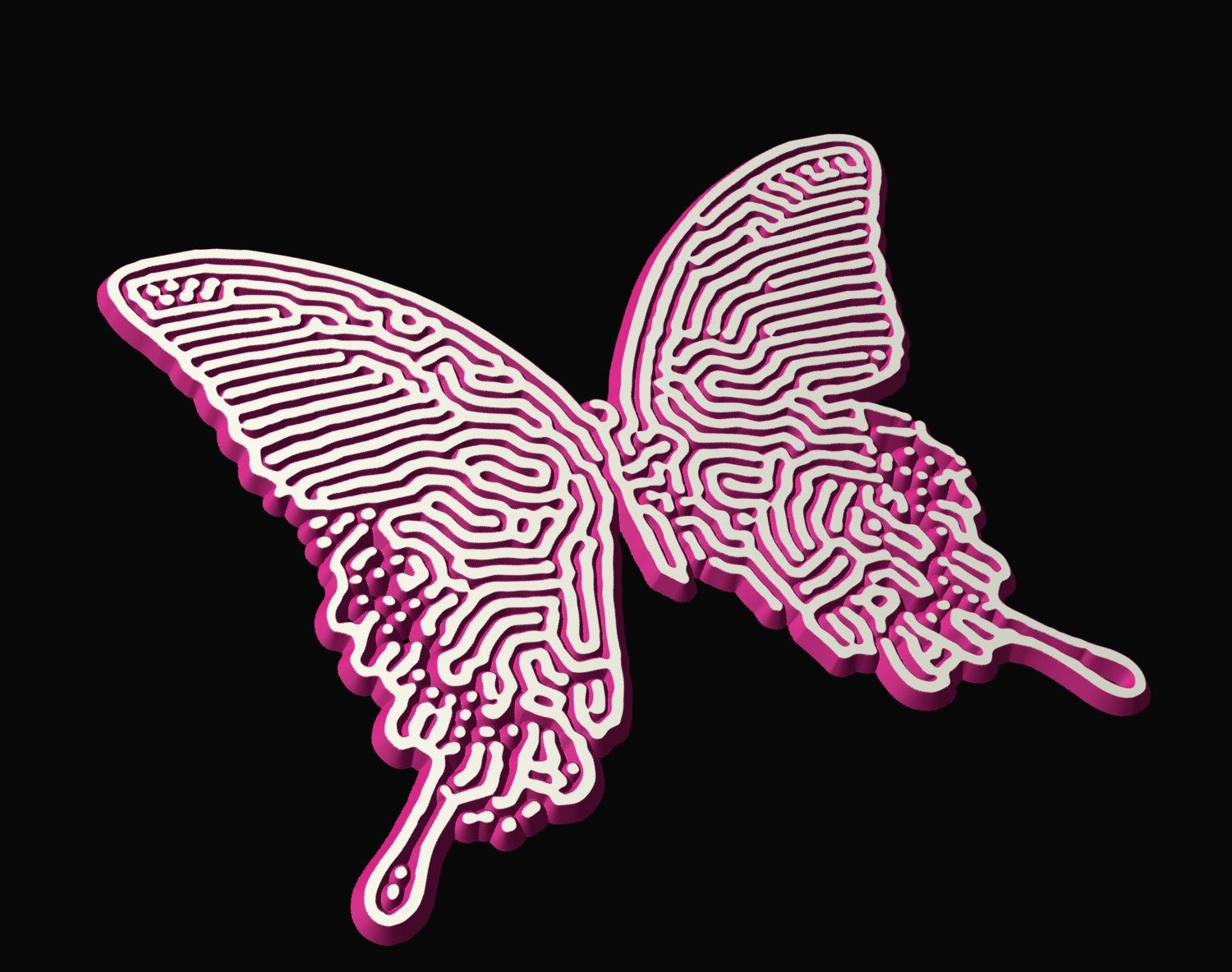 Butterfly vector file for V-bit carving AUG_X13_2 - Bonitum CNC Model Studio