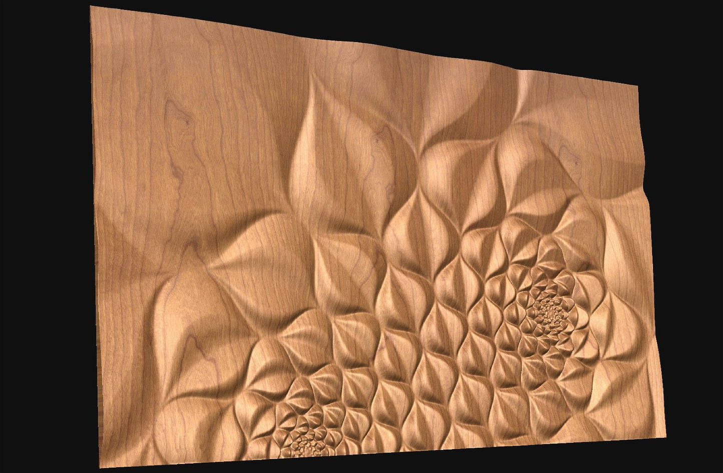 Decorative abstract 3D relief sculpture model FFF 16.22.04 for CNC machining - Bonitum CNC Model Studio