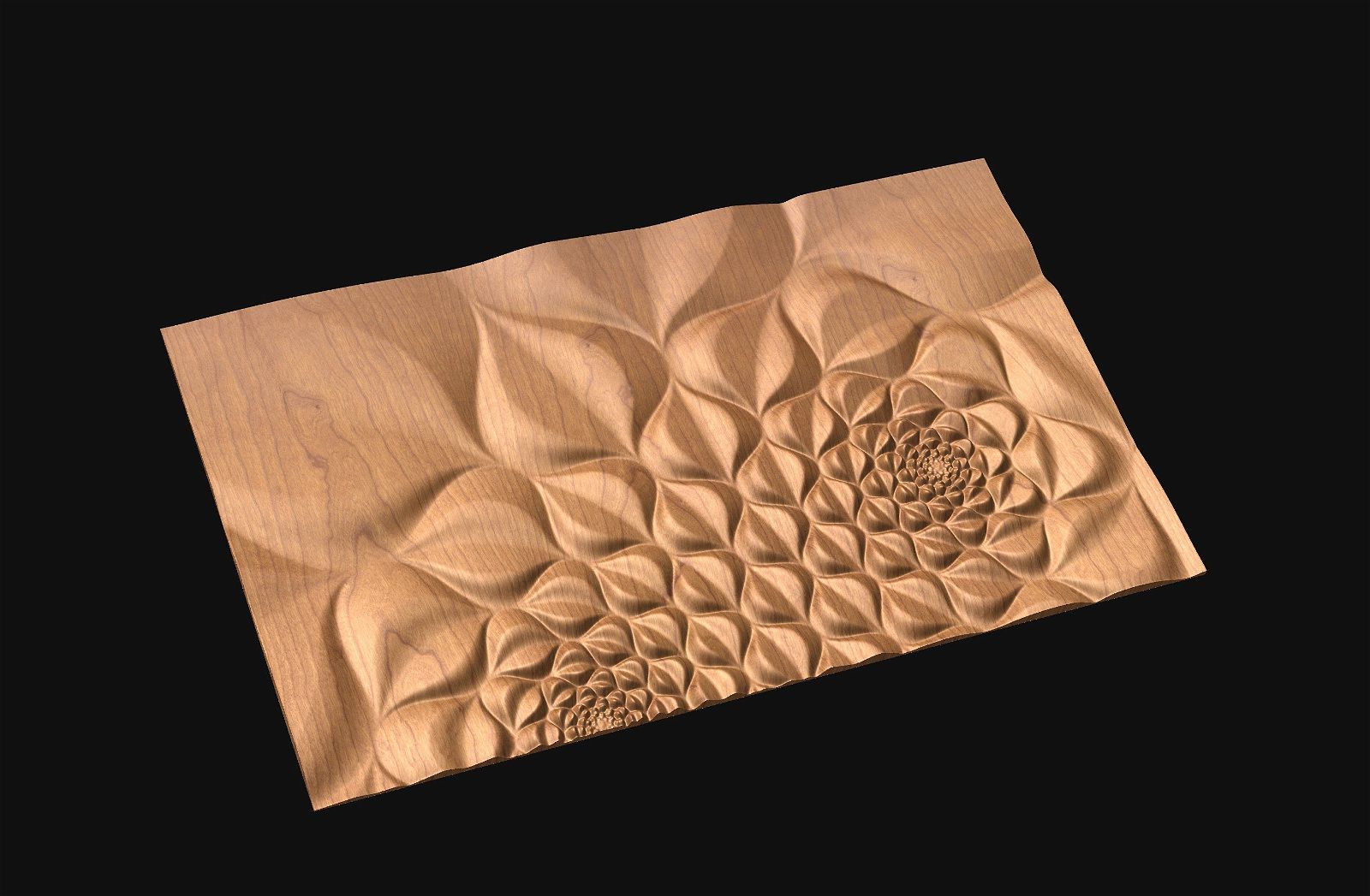 Decorative abstract 3D relief sculpture model FFF 16.22.04 for CNC machining - Bonitum CNC Model Studio